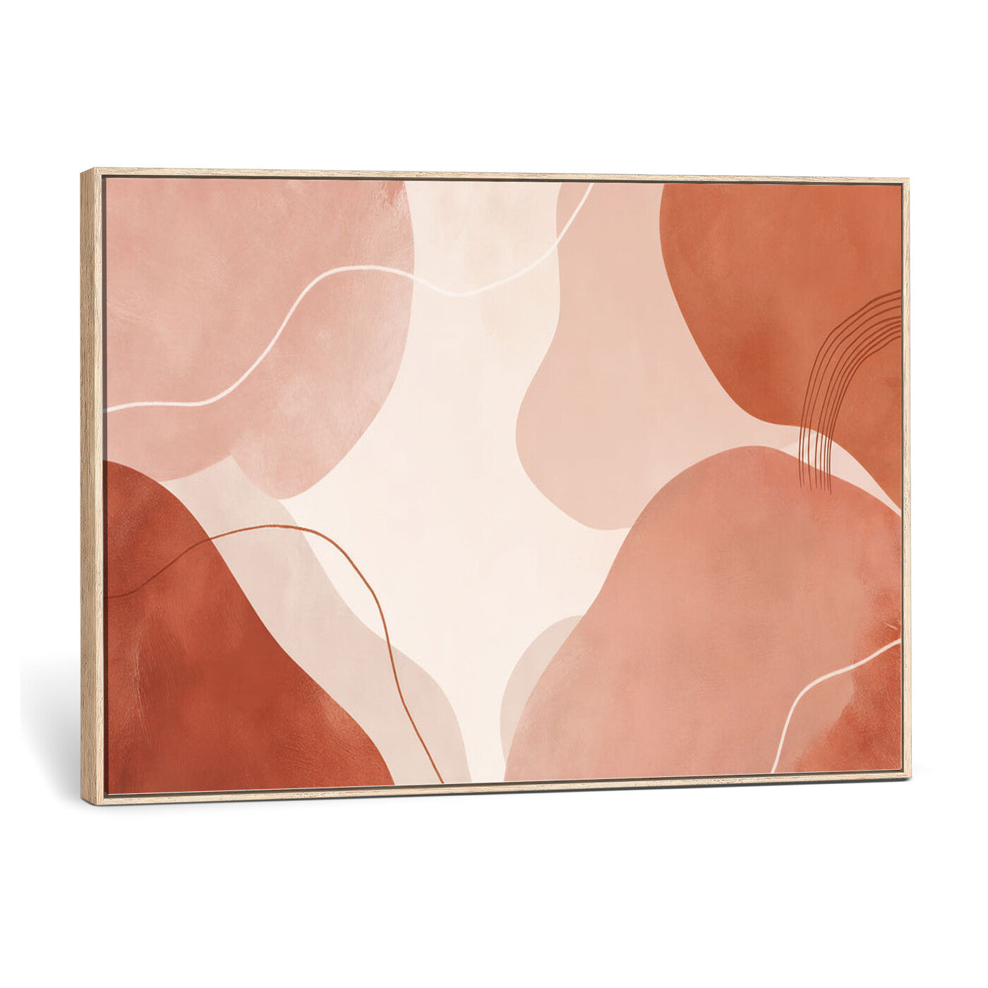 17685421-MGV-CV-36X24 - Abstract Boho Terracotta Wall Art Canvas Print, Mid Century Minimalist Painting Print