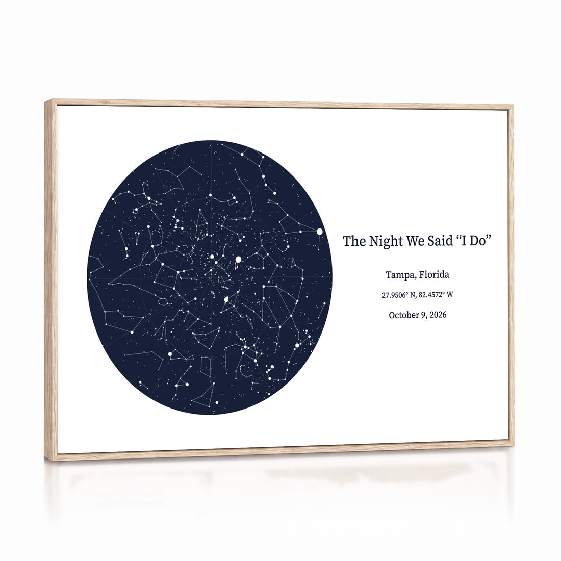 Custom Star Map Canvas Print – Personalized Night Sky Wall Art by Date and Location