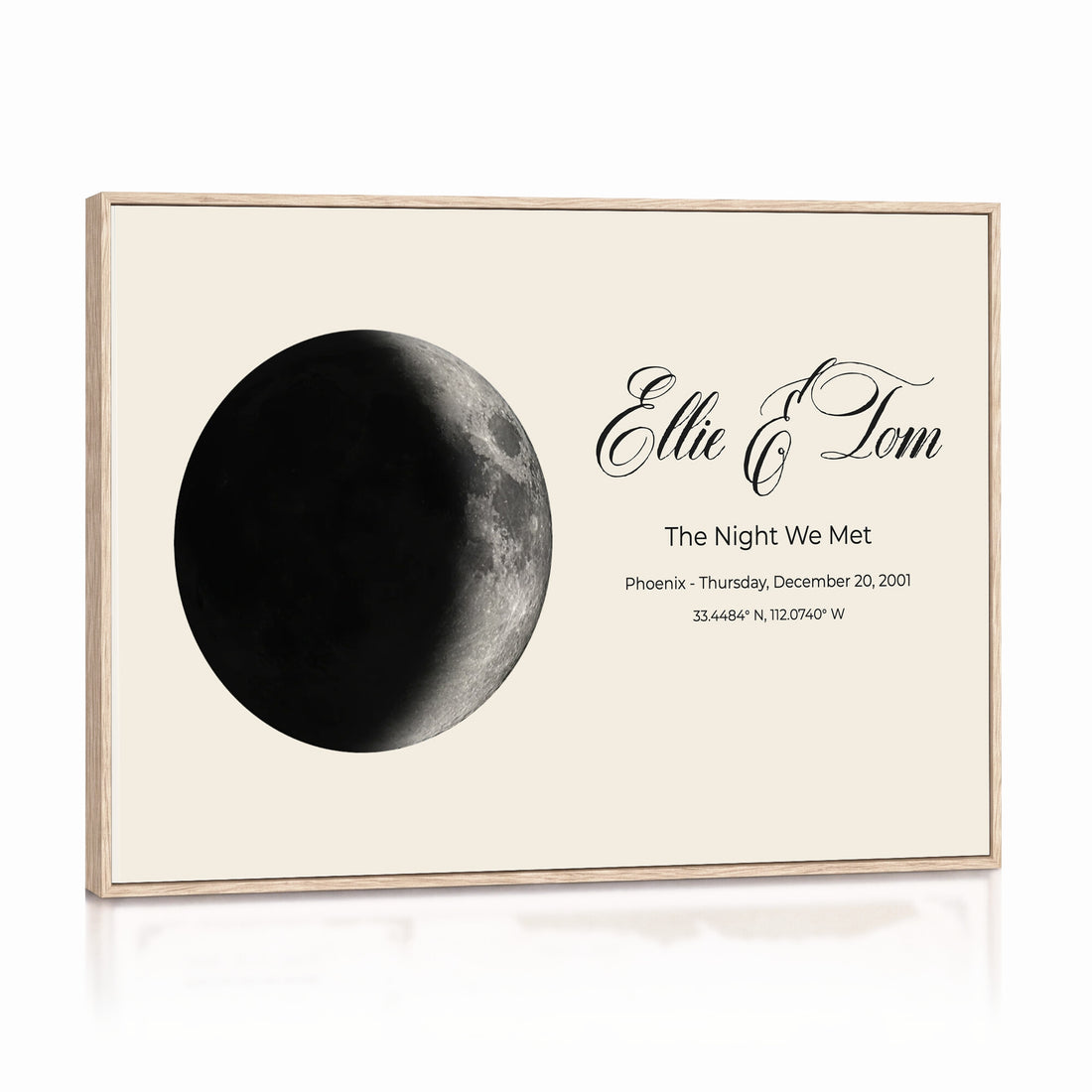Moon Phase Canvas Print – Personalized Moon from the Night You Met Wall Art