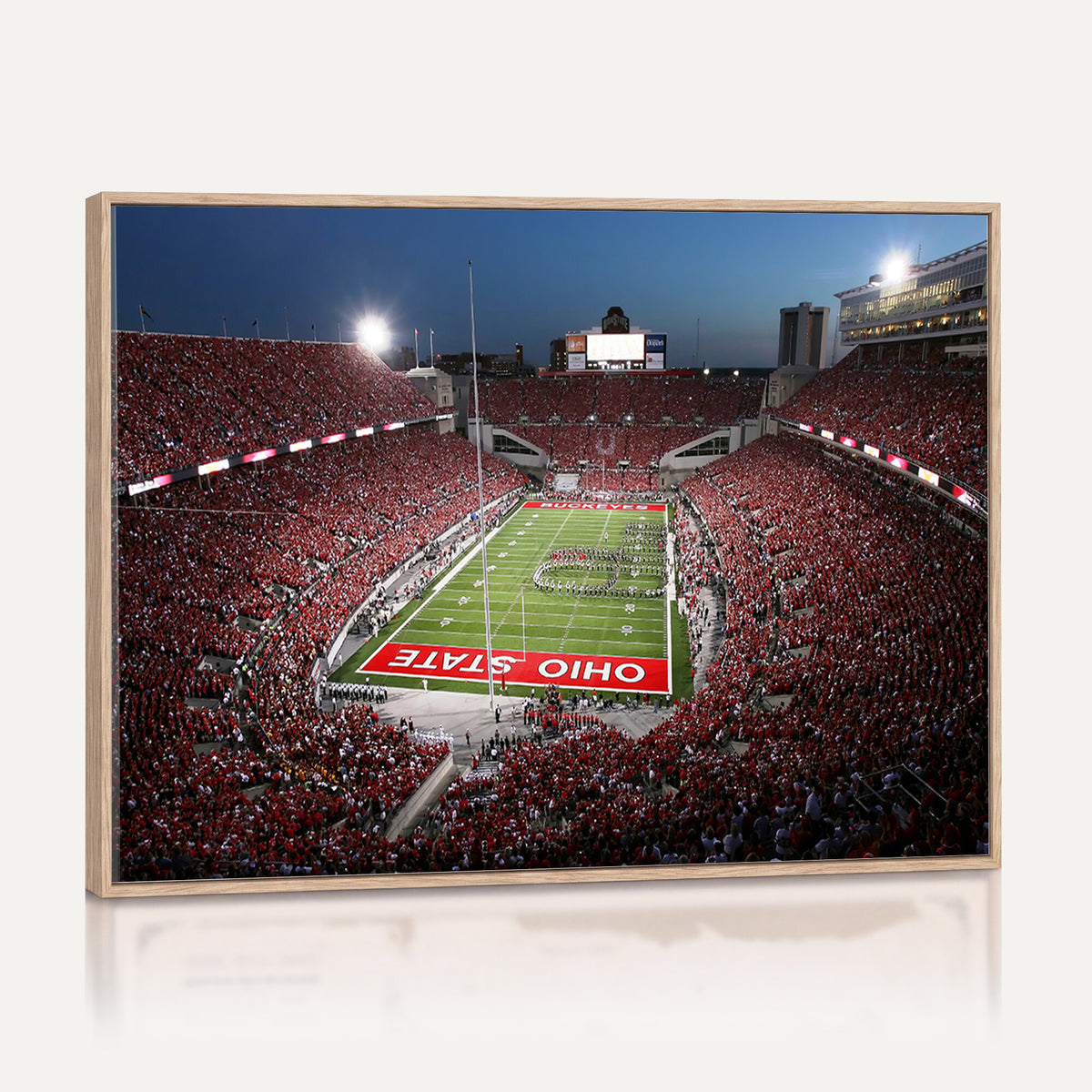 98743-PAN-FL-20X10 - Ohio State University Buckeyes Football Team Print - Columbus Ohio Stadium Wall Art Canvas Print