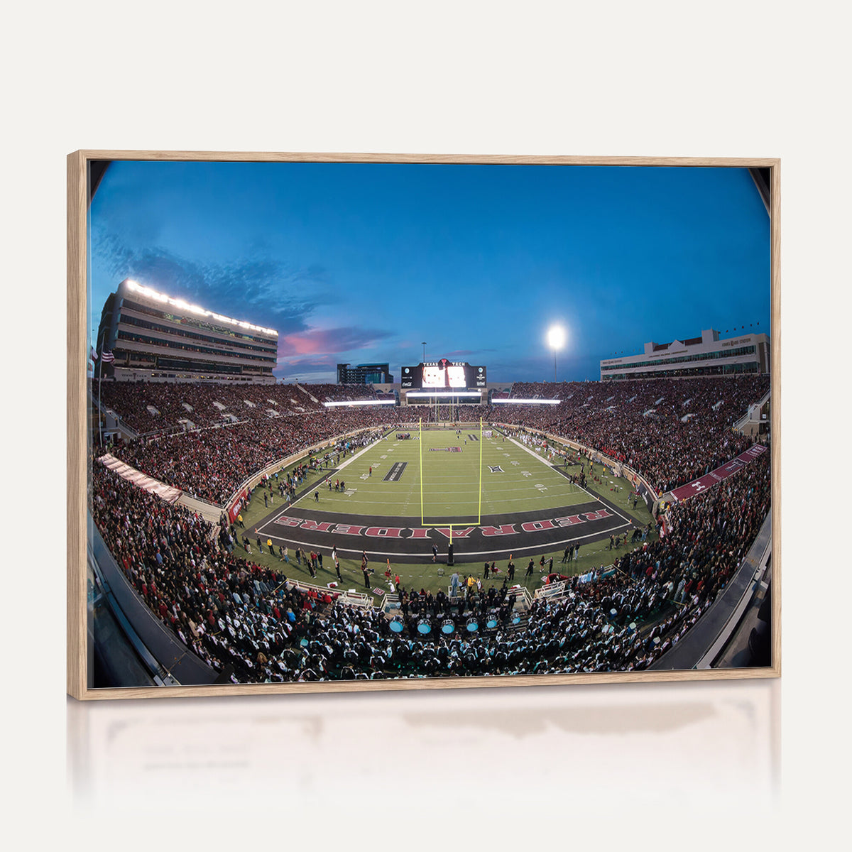 60763-PAN-FL-20X10 - Texas Tech Red Raiders Canvas, Framed Football Team Print - Lubbock Jones AT&T Stadium Wall Art