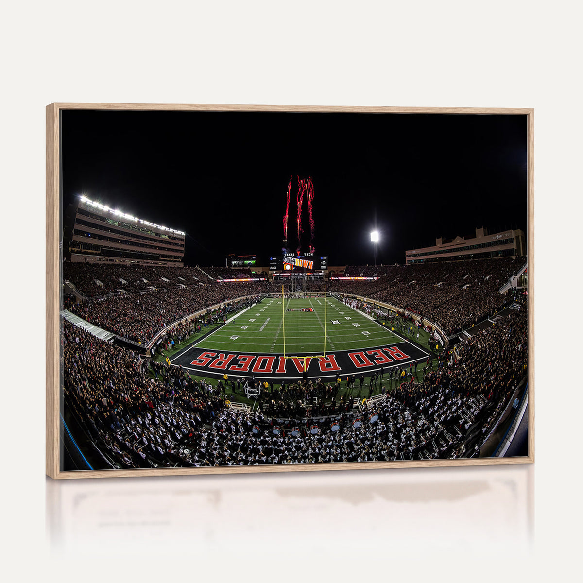 83122-PAN-FL-20X10 - Framed Texas Tech Red Raiders Stadium Canvas, Texas Tech Red Raiders Football Team Print - Lubbock