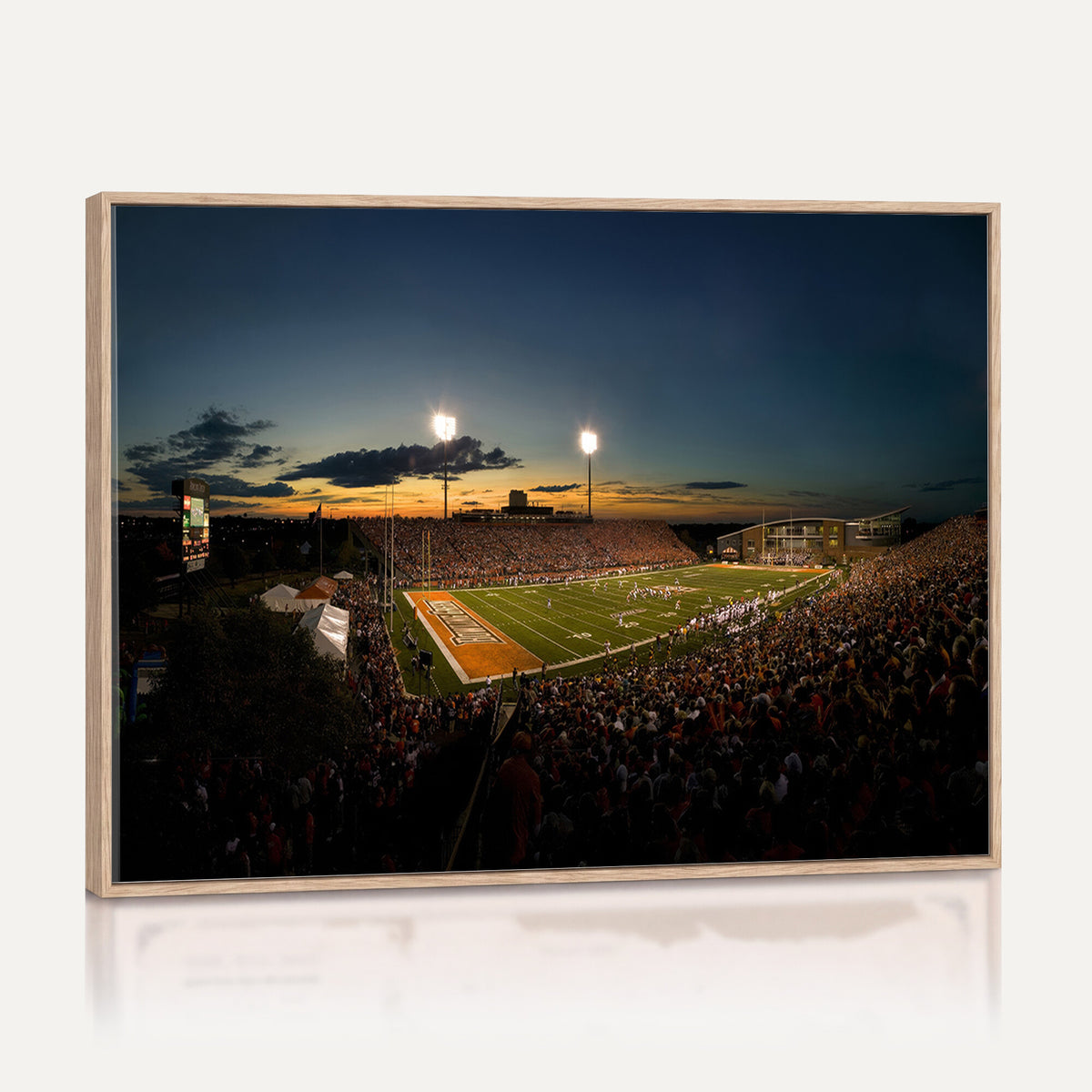 15980-PAN-FL-20X10 - Ball State Cardinals Football Team Print - Muncie Scheumann Stadium Wall Art Canvas Print