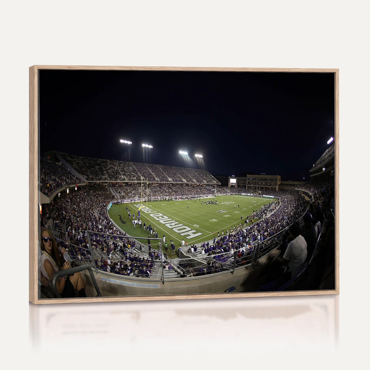59222-PAN-FL-20X10 - TCU Horned Frogs Football Team Print - Fort Worth Amon G. Carter Stadium Wall Art Canvas Print.