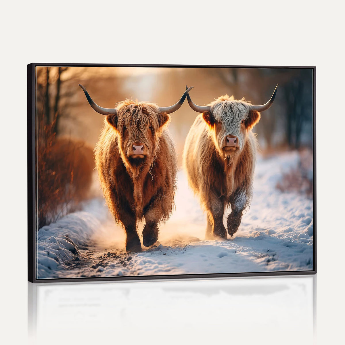 94810-_Poster-30x20 - Scottish Highland Cow Horn Farm Wall Art Canvas Print