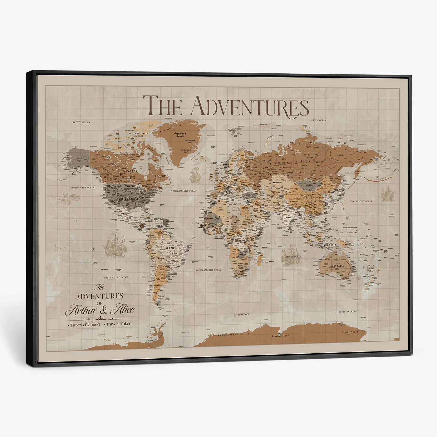 57738274-MGV-CV-36X24 - Custom Push Pin World Map Wall Art Canvas Print – Personalized Travel Tracker - NEWMAP-10