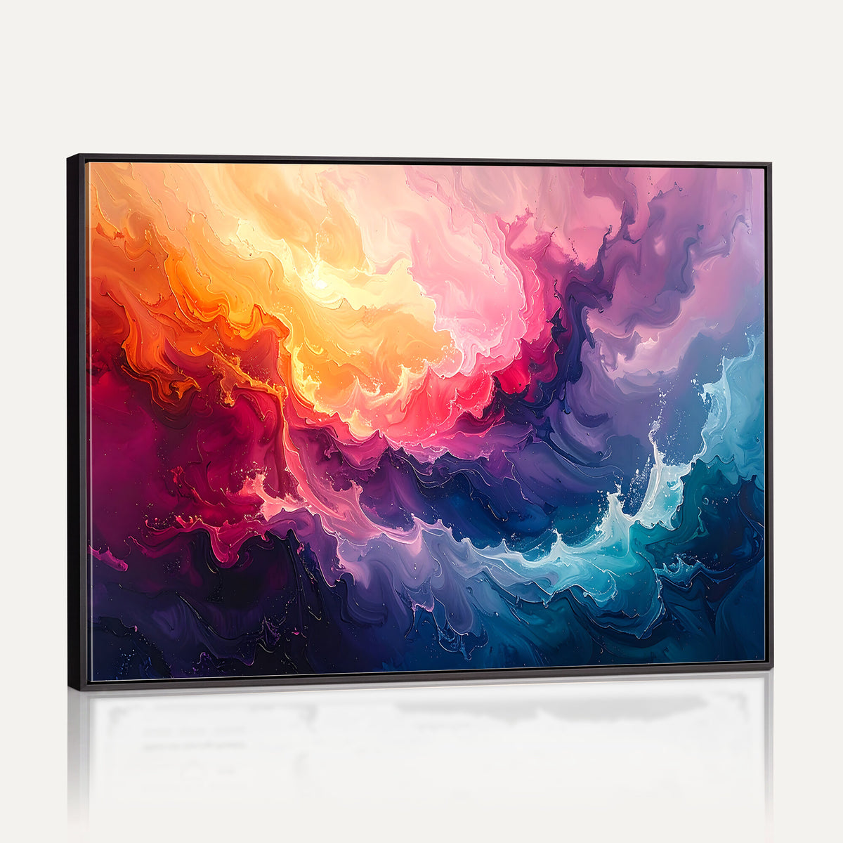 16157633-MGV-CV-36X24 - Large Colorful Abstract Canvas Wall Art Print, Vibrant Popup Color Art Print