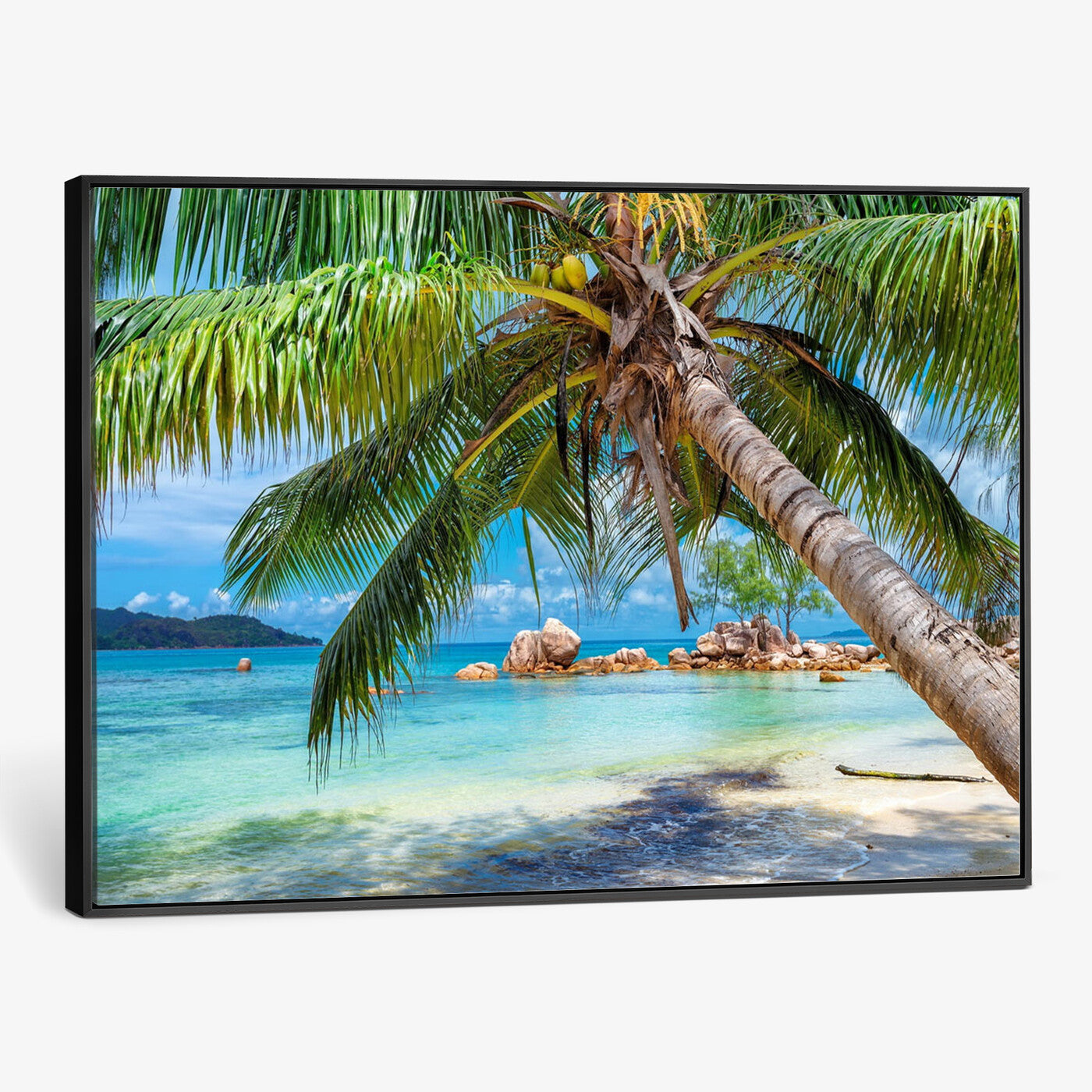 86824715-MGV-CV-36X24 - Seychelles Beach Canvas Wall Art - Anse Volbert Praslin Island Print