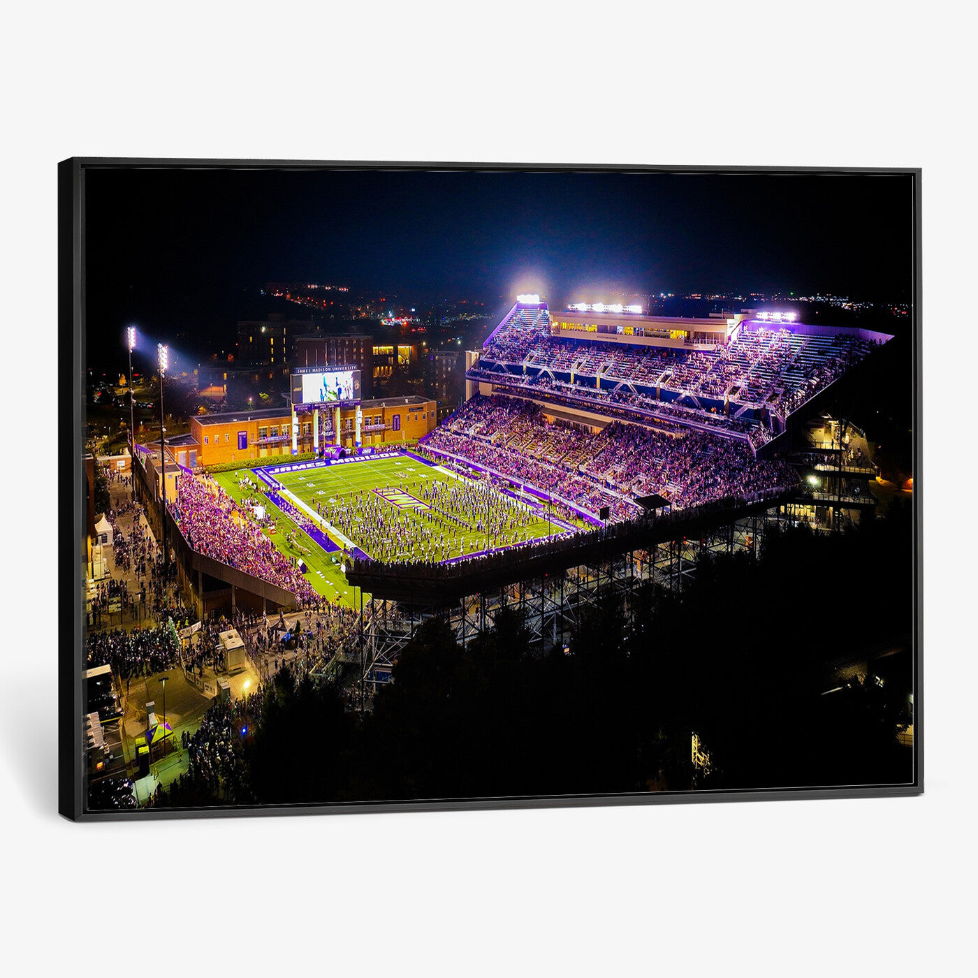 400867JMU2-MGV-CV-36X24 - JMU Stadium Wall Art Canvas Print for Game Room Decor - James Madison University Stadium