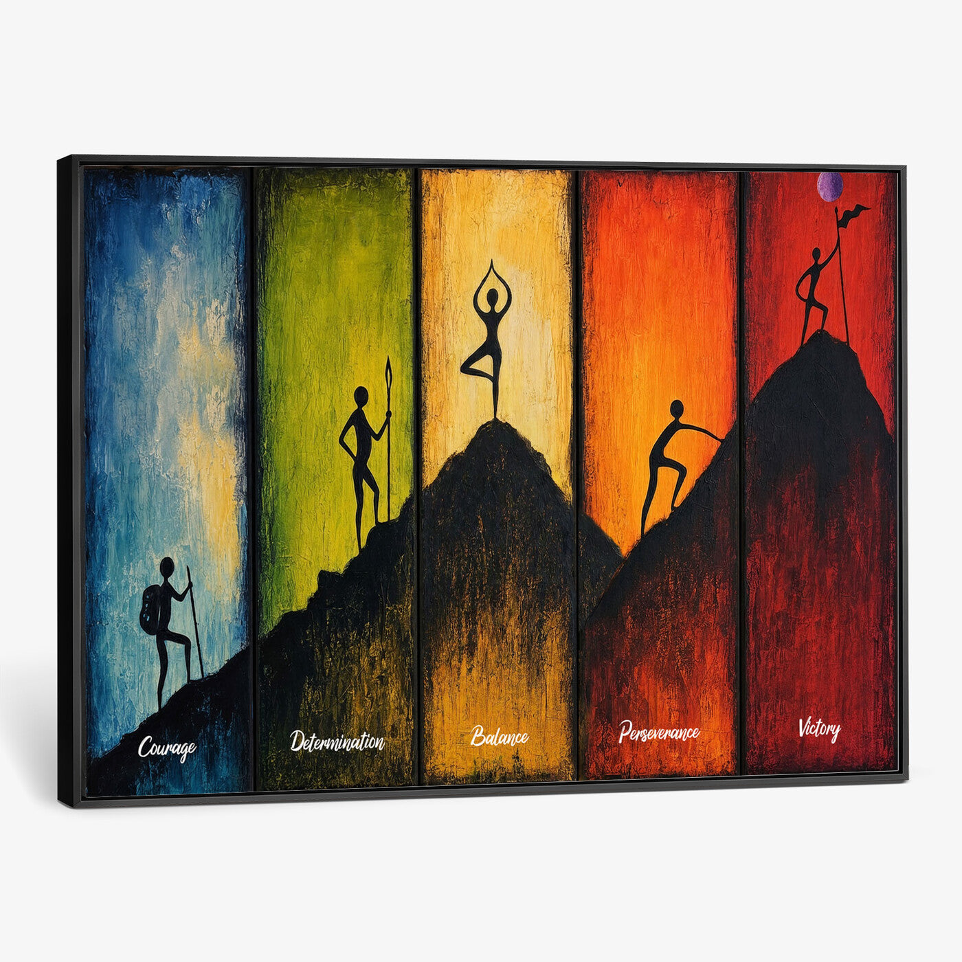 59418630-MGV-CV-36X24 - Success Journey Courage to Victory Wall Art Canvas Print - Motivational Office Decor