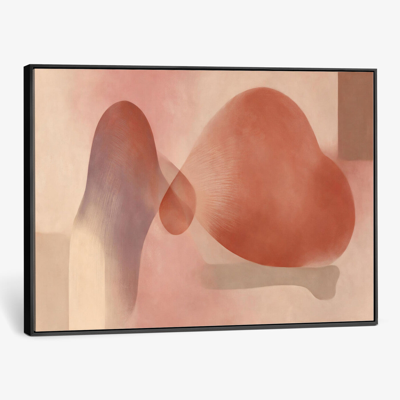 85110643-MGV-CV-36X24 - Vinna Begin Calin Biomorphic Abstract Wall Art Canvas Print, Terracotta Pink Organic Shapes Art Painting Print