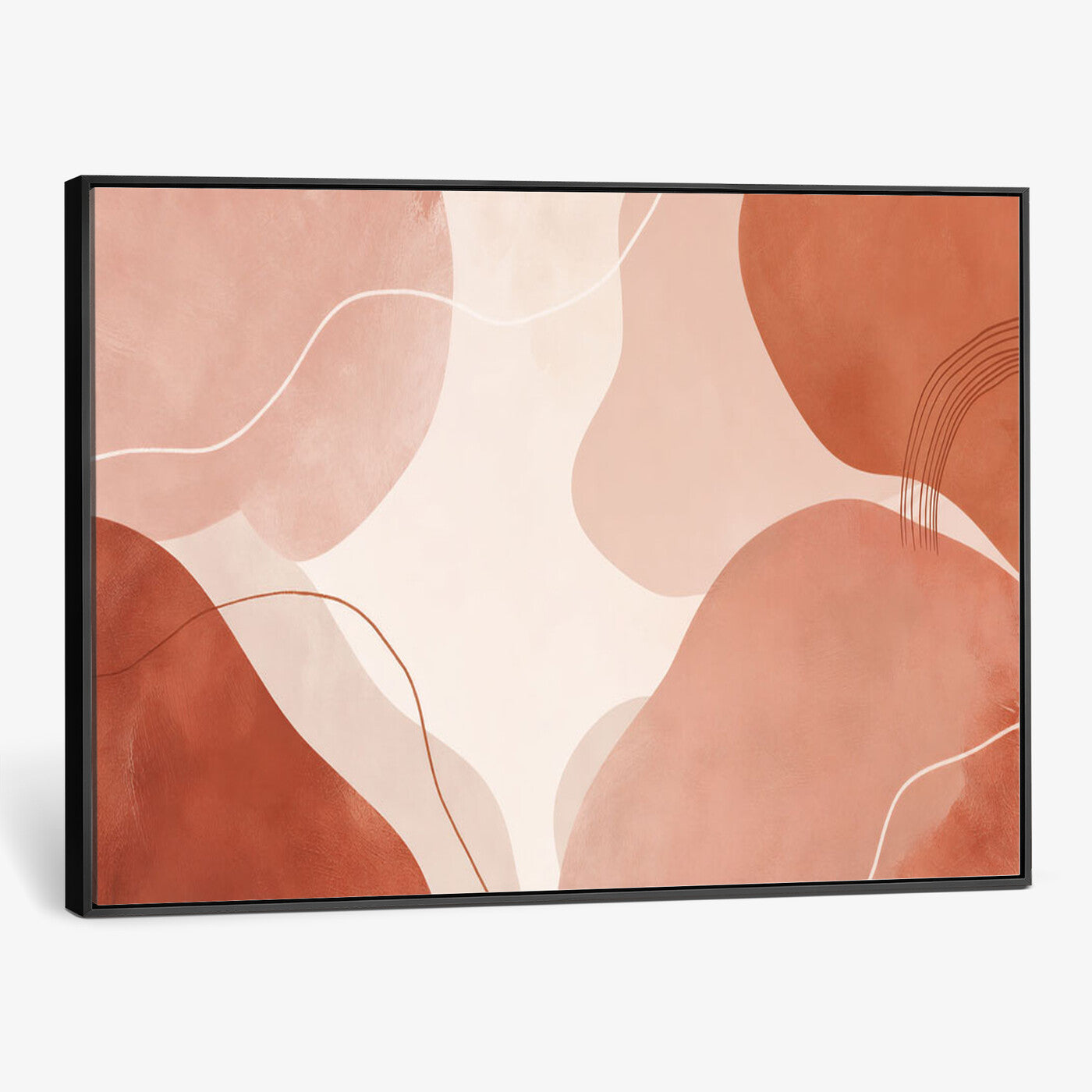 17685421-MGV-CV-36X24 - Abstract Boho Terracotta Wall Art Canvas Print, Mid Century Minimalist Painting Print