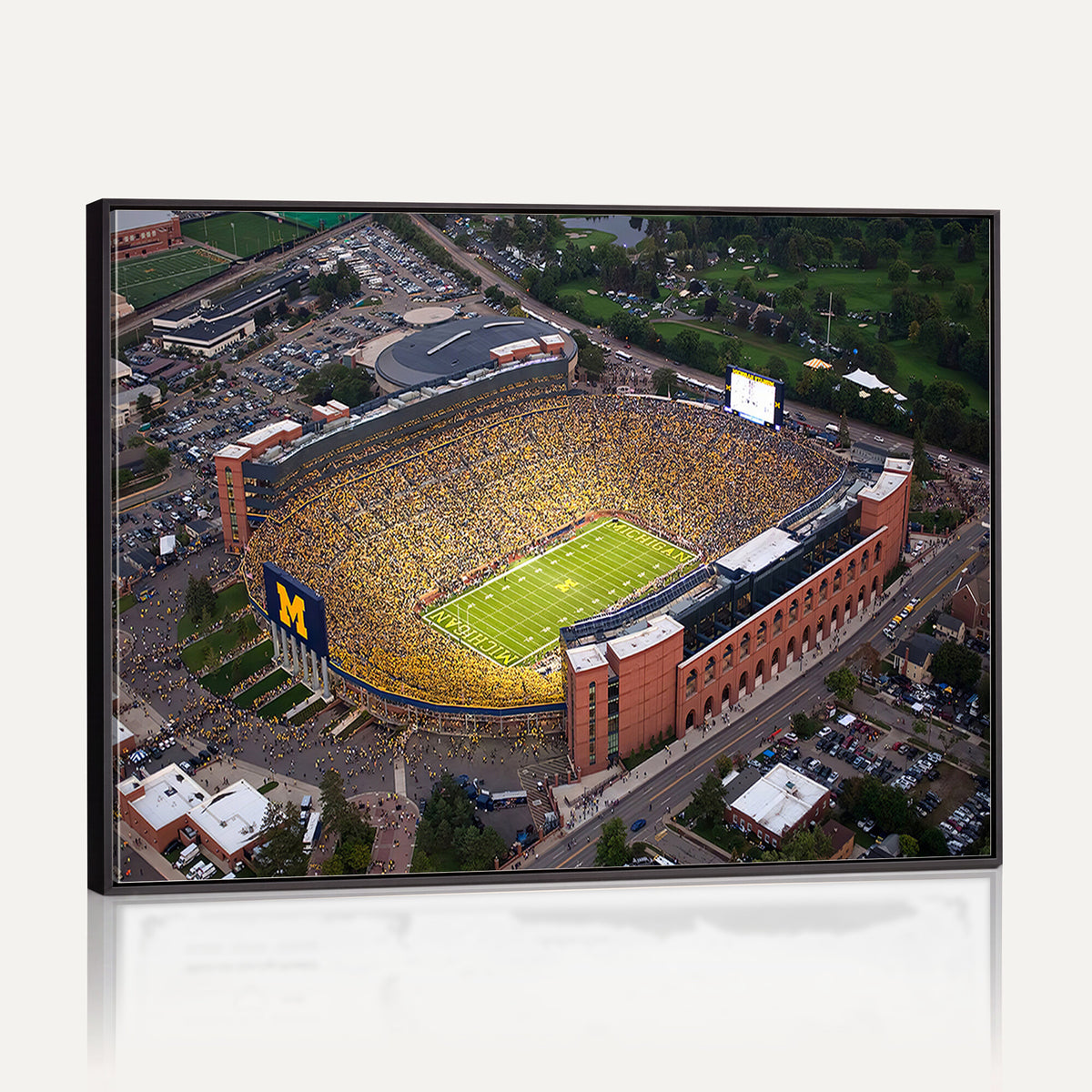 95248-PAN-FL-20X10 - University of Michigan Wolverines Football Team Print - Ann Arbor Michigan Stadium Wall Art Canvas