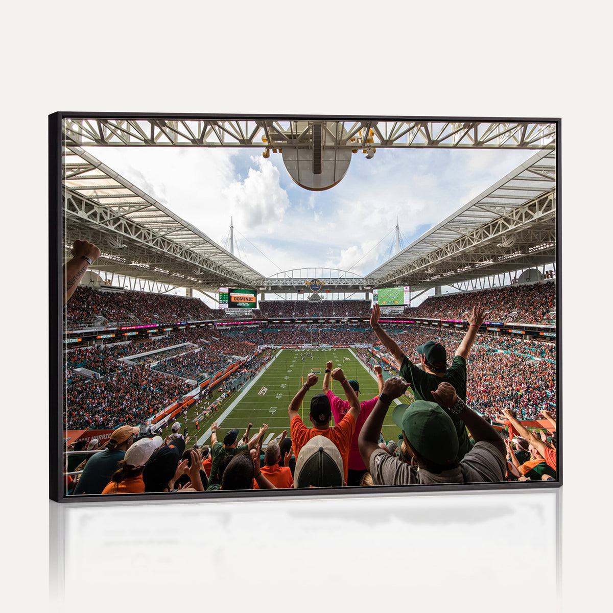 66239-PAN-FL-20X10 - Miami Hurricanes Football Team Wall Art Print - Miami Hard Rock Stadium Wall Art Canvas Print