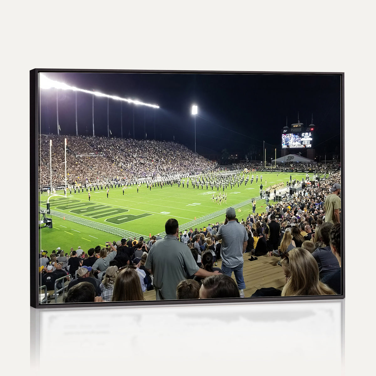 56796-PAN-FL-20X10 - Purdue University Boilermakers Football Team Print - West Lafayette Ross-Ade Stadium Wall Art Canvas