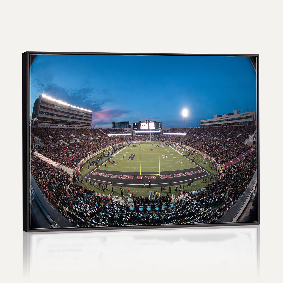 60763-PAN-FL-20X10 - Texas Tech Red Raiders Canvas, Framed Football Team Print - Lubbock Jones AT&T Stadium Wall Art
