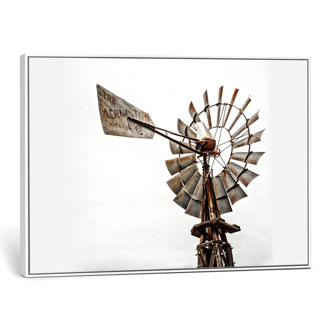 99806928-MGV-CV-36X24 - Rustic Farmhouse Windmill Canvas Wall Art Vintage Western Farmhouse Print