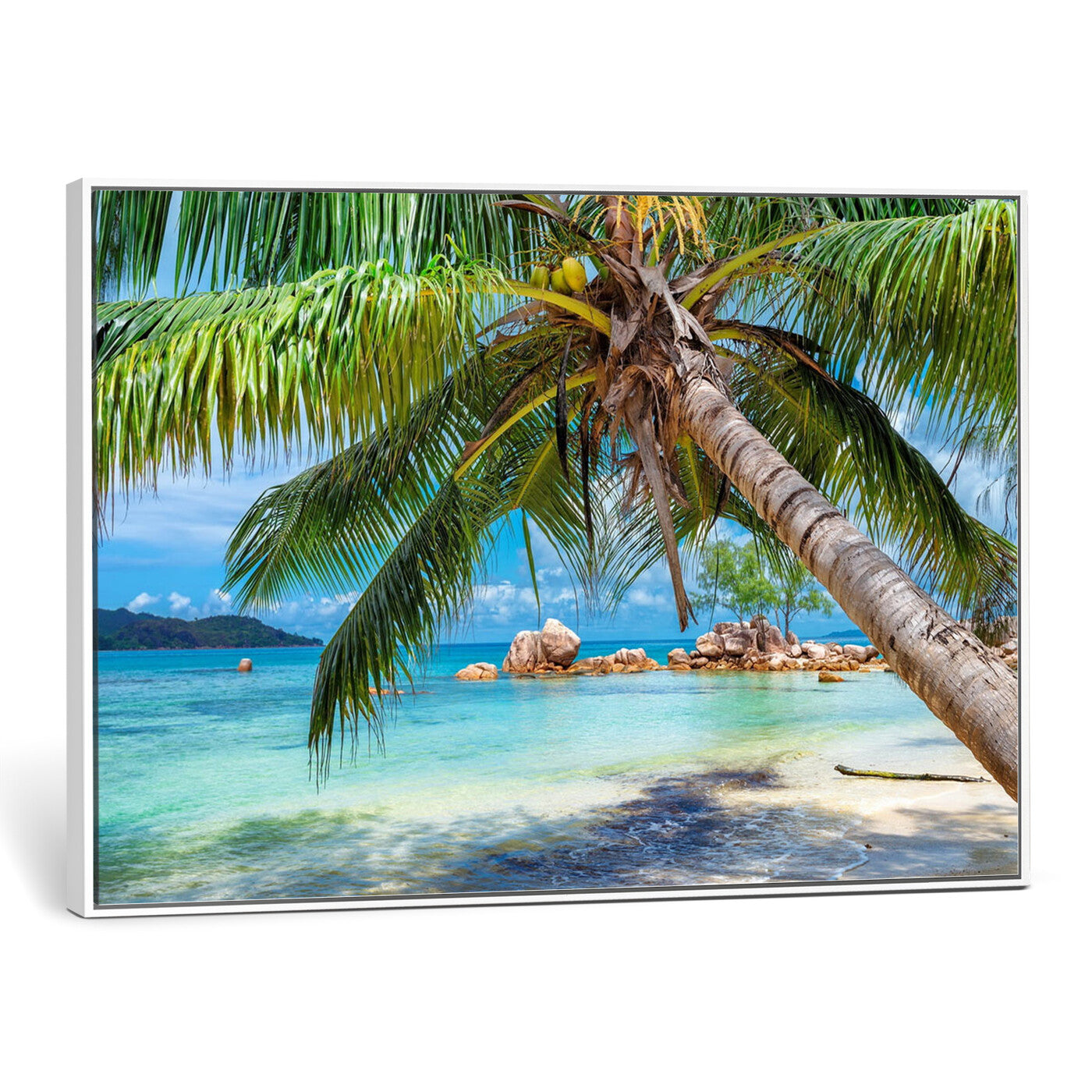 86824715-MGV-CV-36X24 - Seychelles Beach Canvas Wall Art - Anse Volbert Praslin Island Print