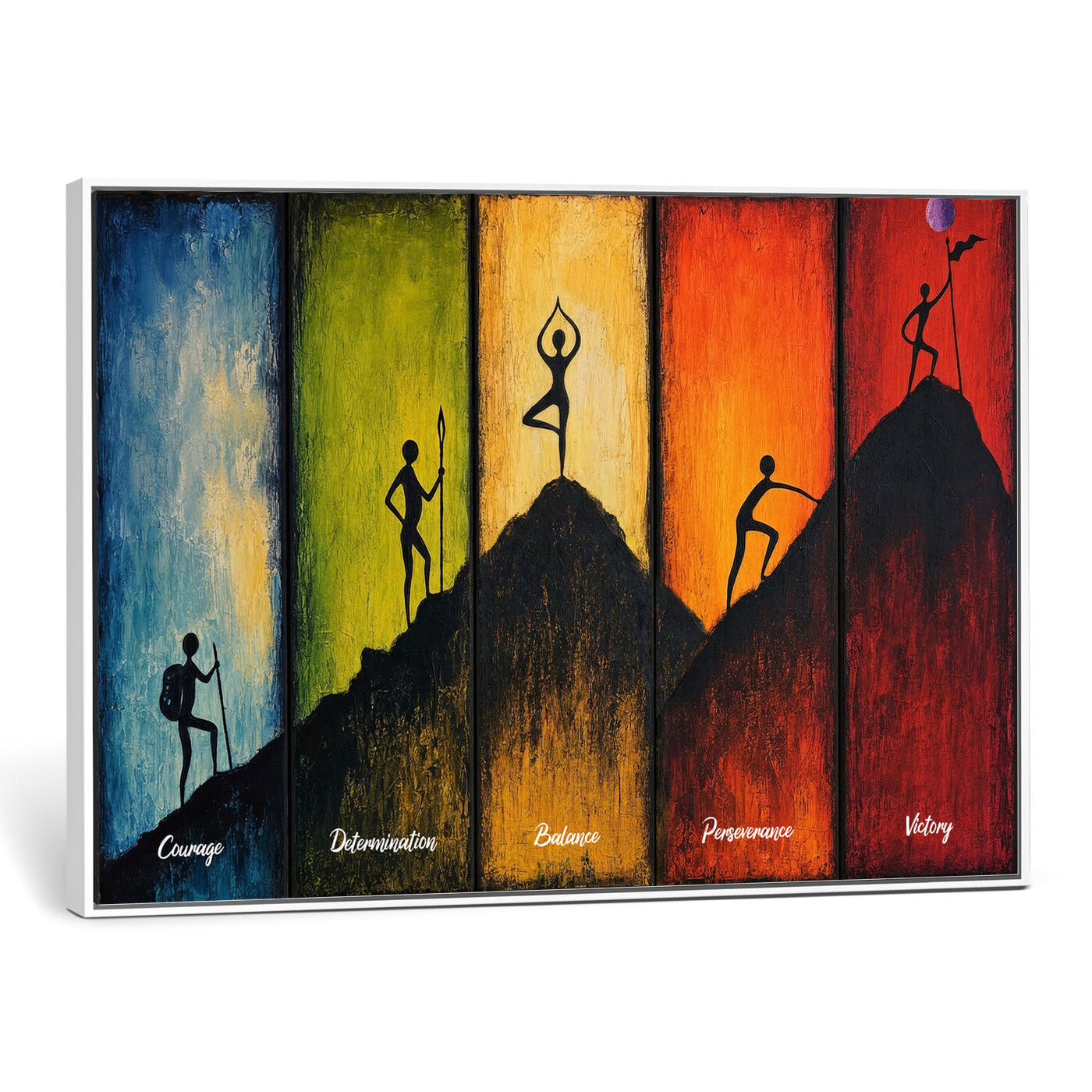 59418630-MGV-CV-36X24 - Success Journey Courage to Victory Wall Art Canvas Print - Motivational Office Decor