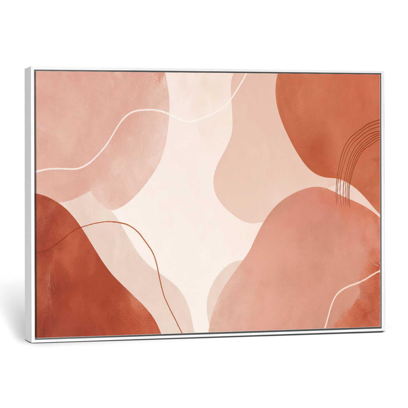 17685421-MGV-CV-36X24 - Abstract Boho Terracotta Wall Art Canvas Print, Mid Century Minimalist Painting Print