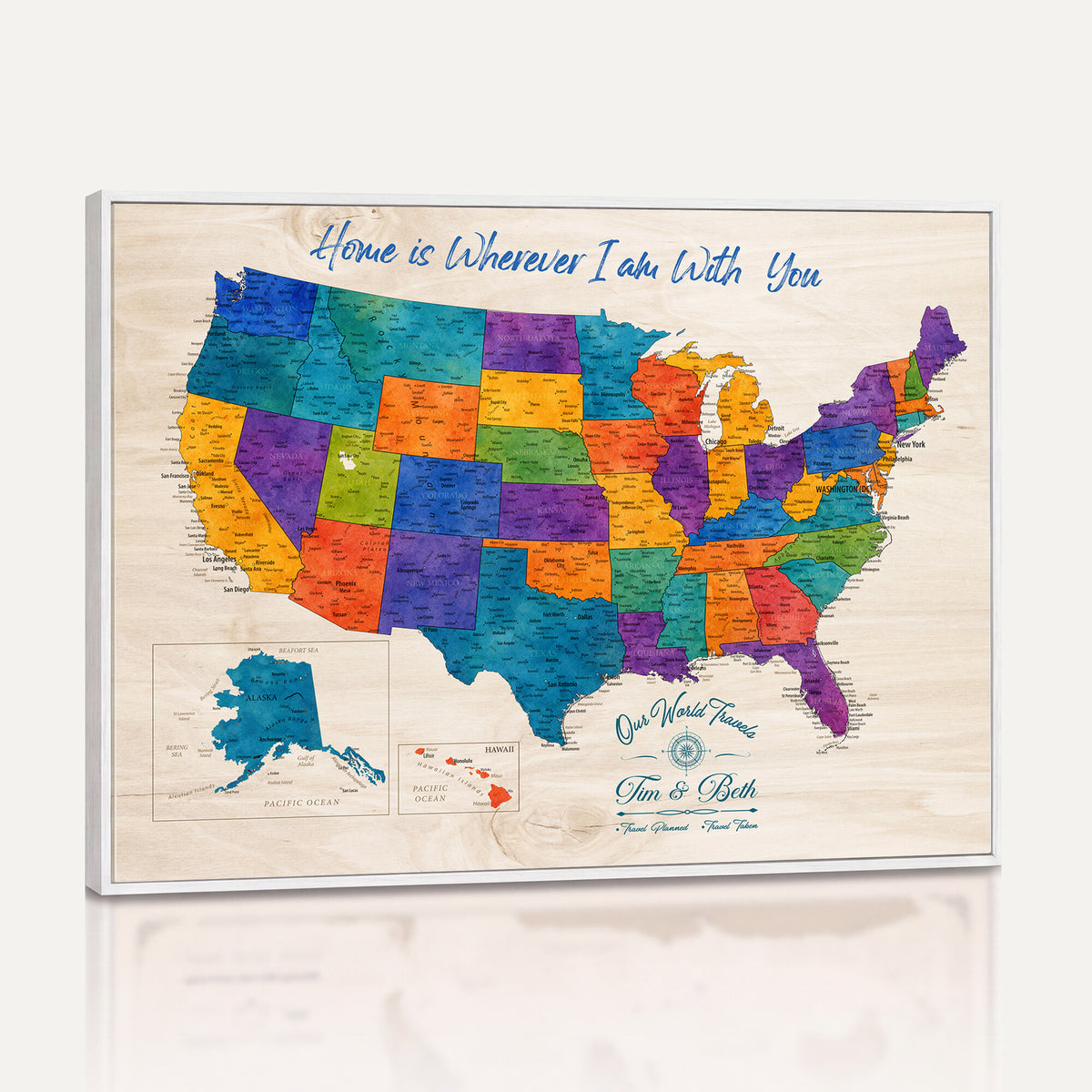 588510355-MGV-CV-36X24 - Personalized USA Push Pin Travel Map – Custom United States Map Wall Art