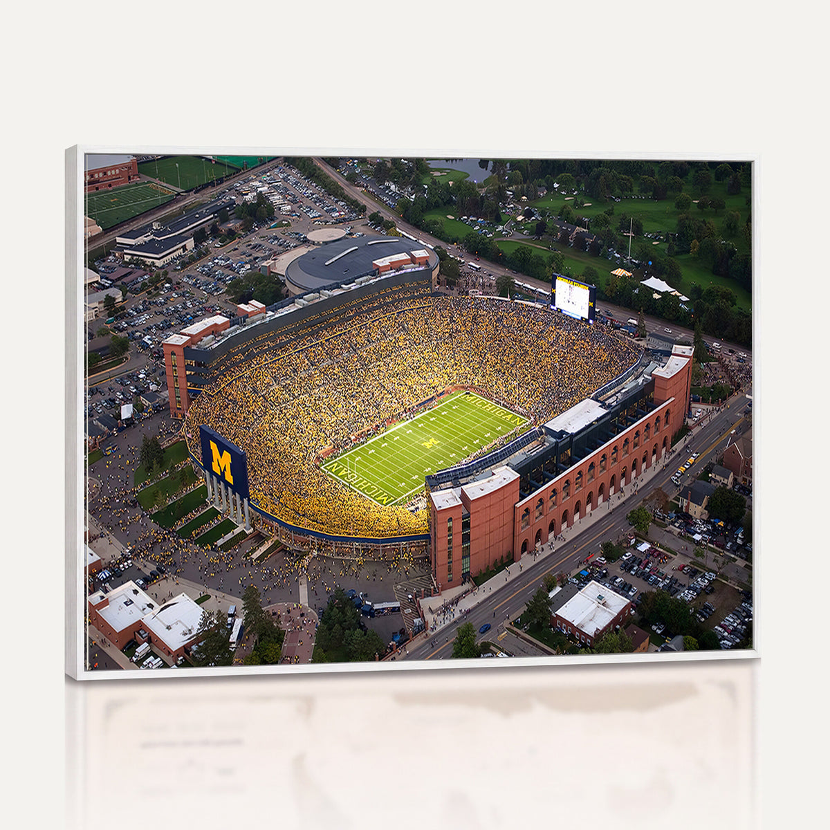 95248-PAN-FL-20X10 - University of Michigan Wolverines Football Team Print - Ann Arbor Michigan Stadium Wall Art Canvas
