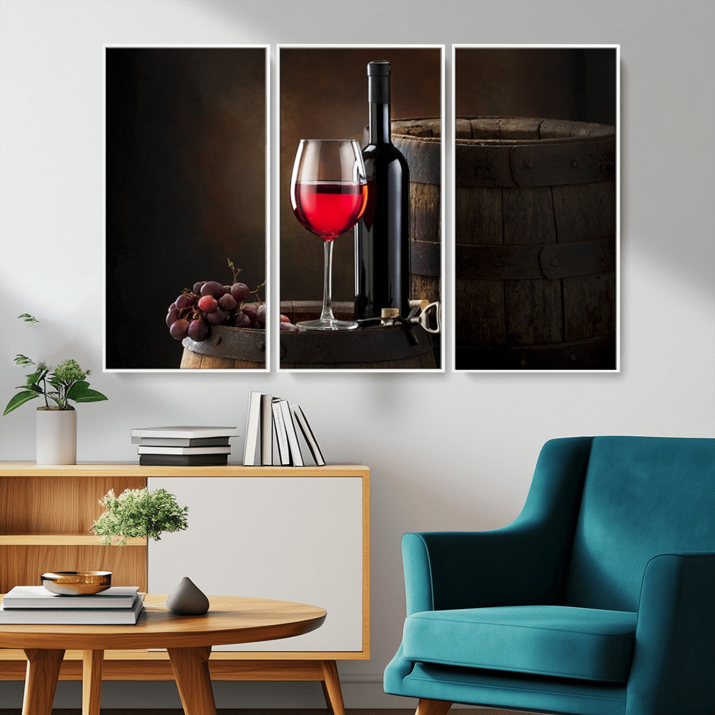 -Red Wine and Bottle Canvas Print