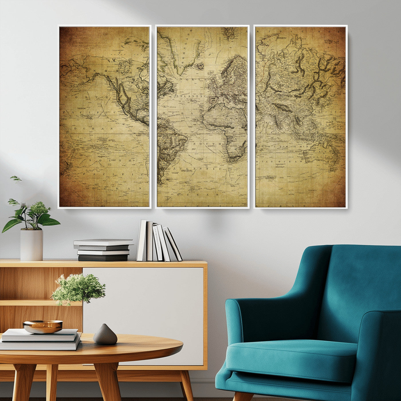 -Push Pin World Map Canvas Print – Travel Tracker Wall Art for Couples, Perfect Anniversary Gift for Home or Office Decor