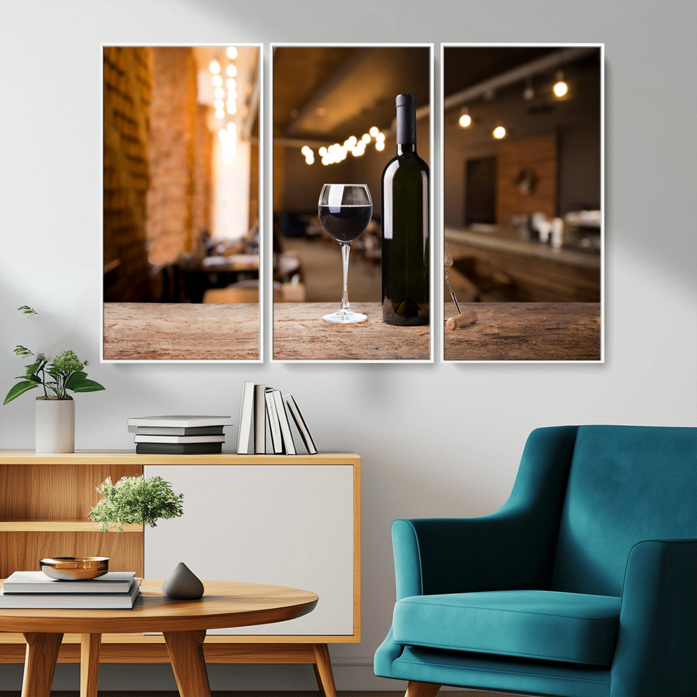 85278-MGV-FC-48X32-3P_White-Wine and Bottle Wall Art Canvas Print