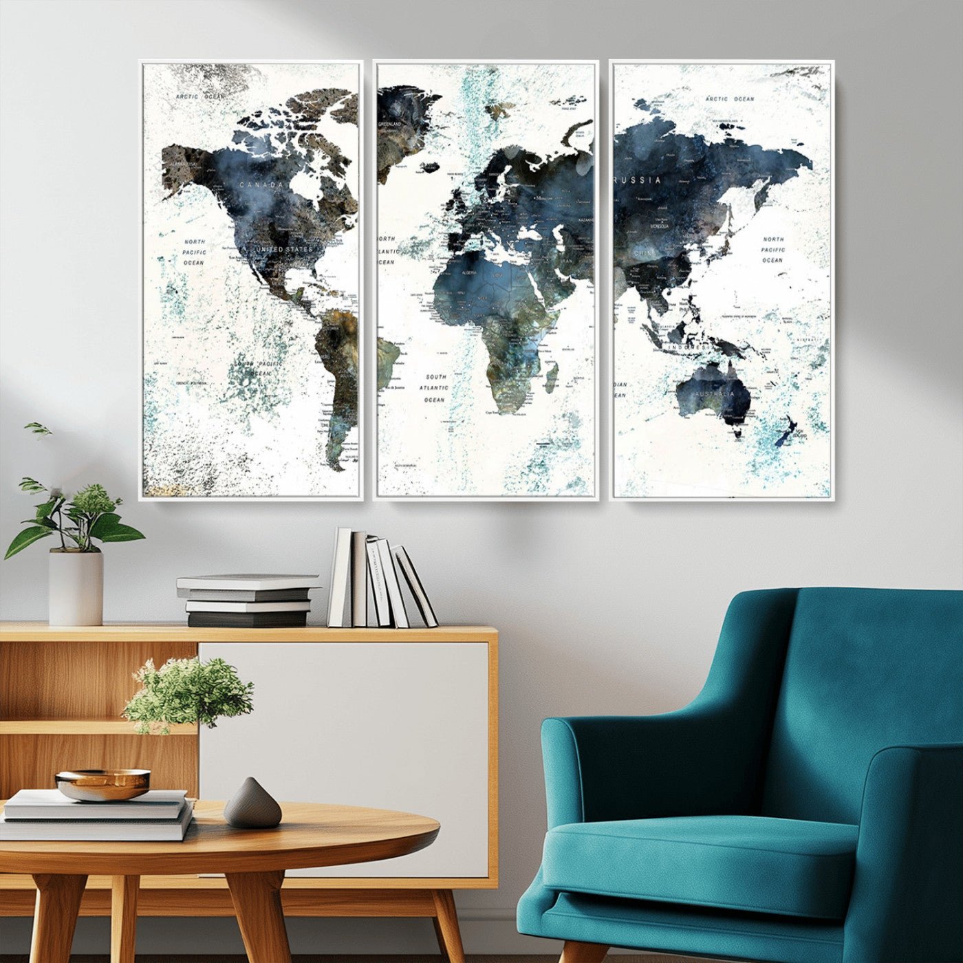 75398-MGV-CV-36X24-Push Pin World Map Canvas Print – Travel Tracker Wall Art for Couples, Perfect Anniversary Gift for Home or Office Decor