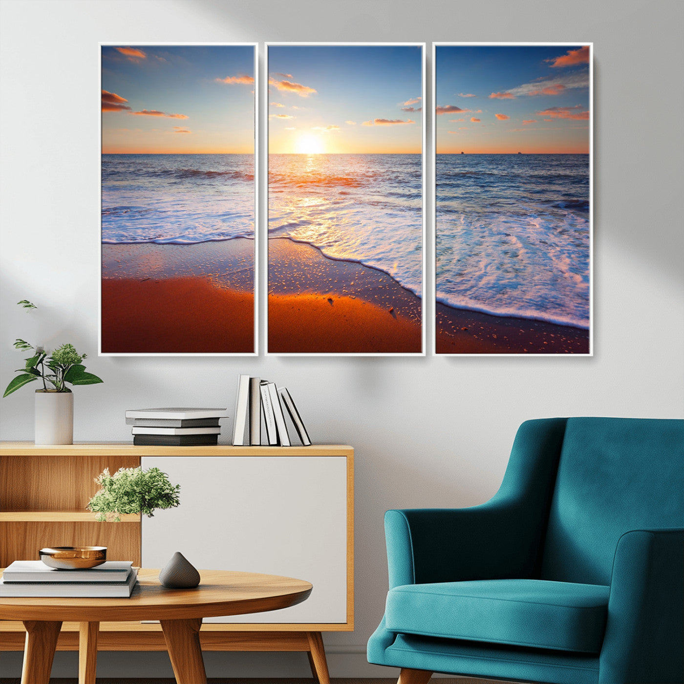 96736-MGV-CV-36X24-Ocean Beach Canvas Wall Art Beach Canvas, Coastal Sunset Tropical Island Beach Sunset Artwork Print for Living Room Home Office Decor, Beach Wall Art, Sea Wall Art
