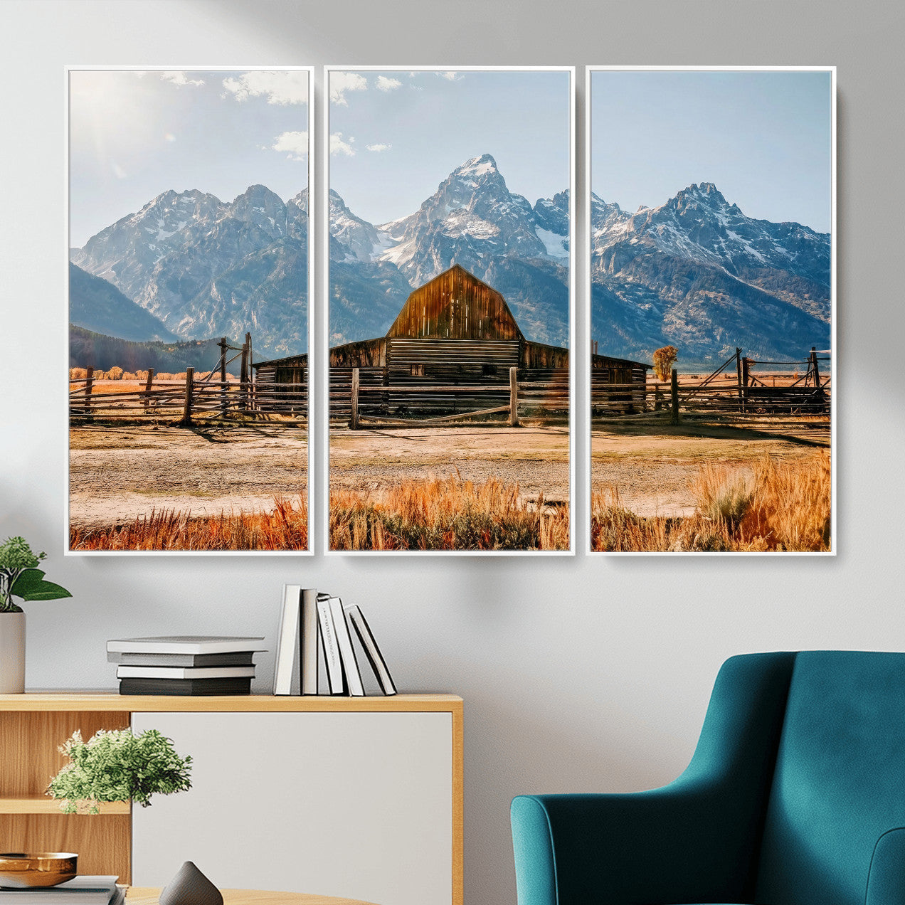 26513-MGV-CV-36X24 - Vintage Old Barn Field Wall Art Canvas Print for Farmhouse Decor - Rustic Barn Wall Art Canvas Print