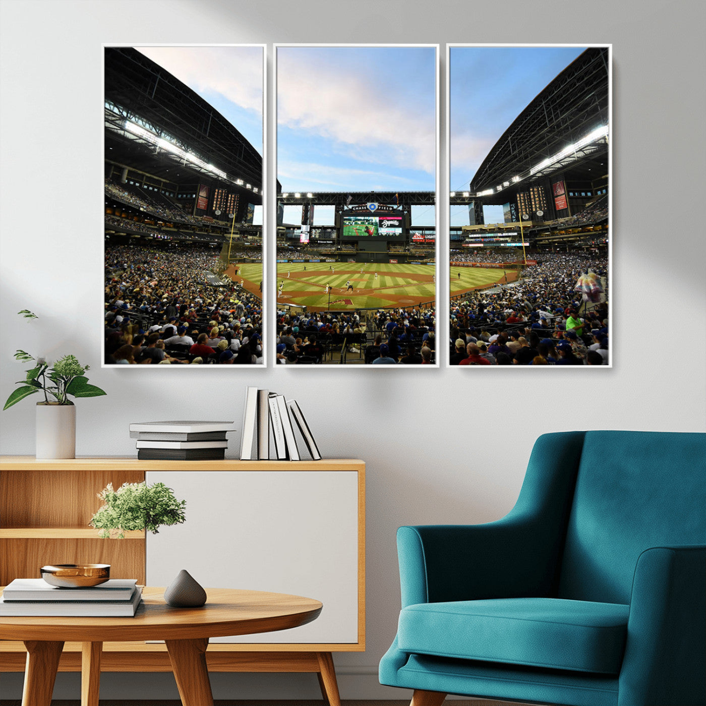 92672-MGV-CV-36X24-Arizona Diamondbacks Team Print - Phoenix Chase Field Stadium Wall Art Canvas Print