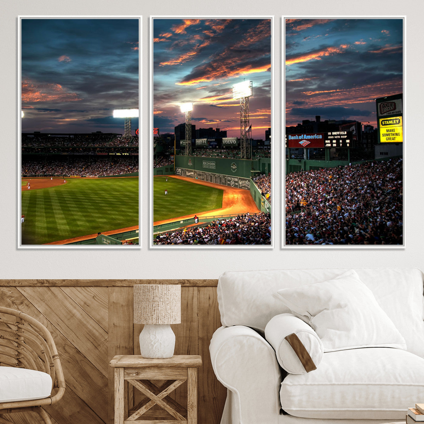 -Fenway Park Wall Art Canvas Print | Large Baseball Stadium Canvas Print for Boston Red Sox Fans |
