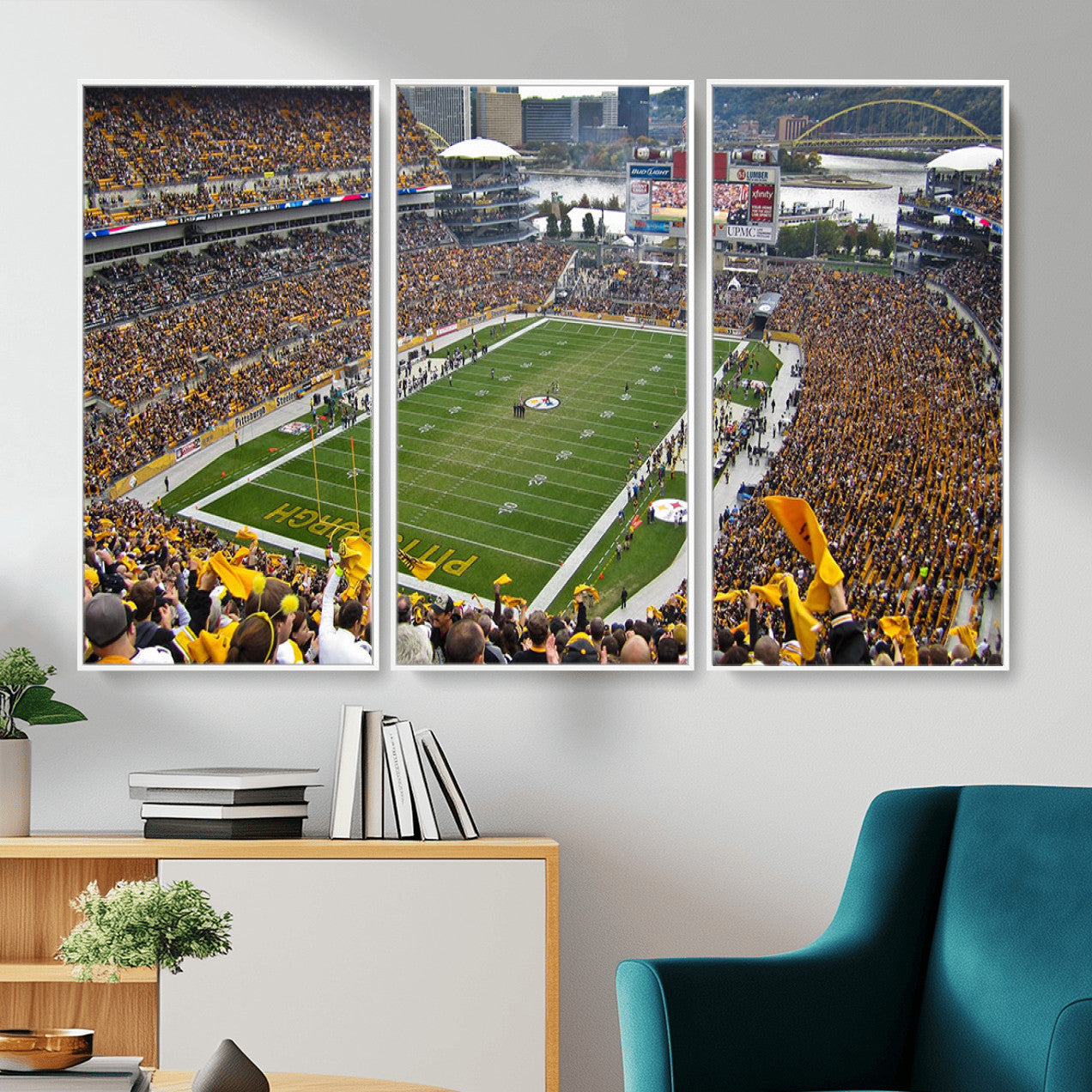 51419-MGV-FC-48X32-3P - Pittsburgh Steelers Print - Pittsburgh Heinz Field Stadium Wall Art Canvas Print