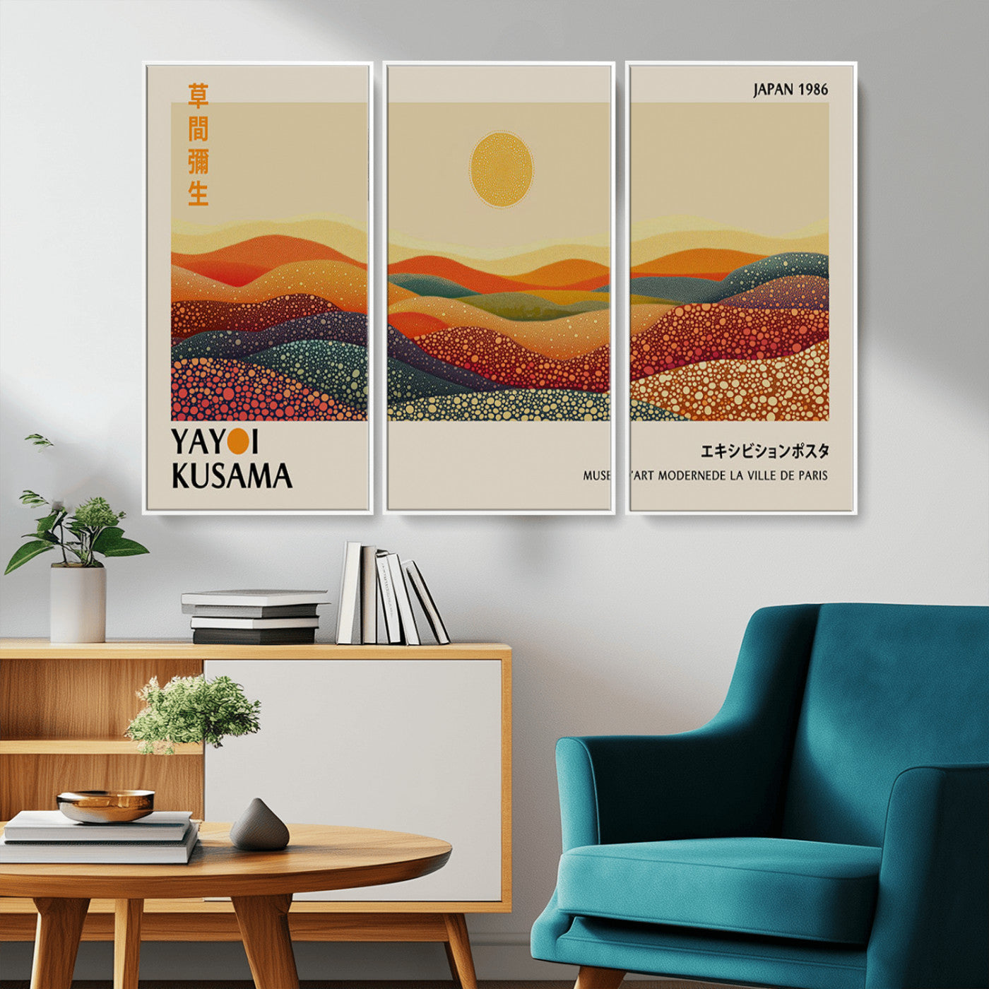 -Yayoi Kusama Art Print Wall Decor – Yayoi Kusama Wabi Sabi Japanese Wall Art Print - Vibrant