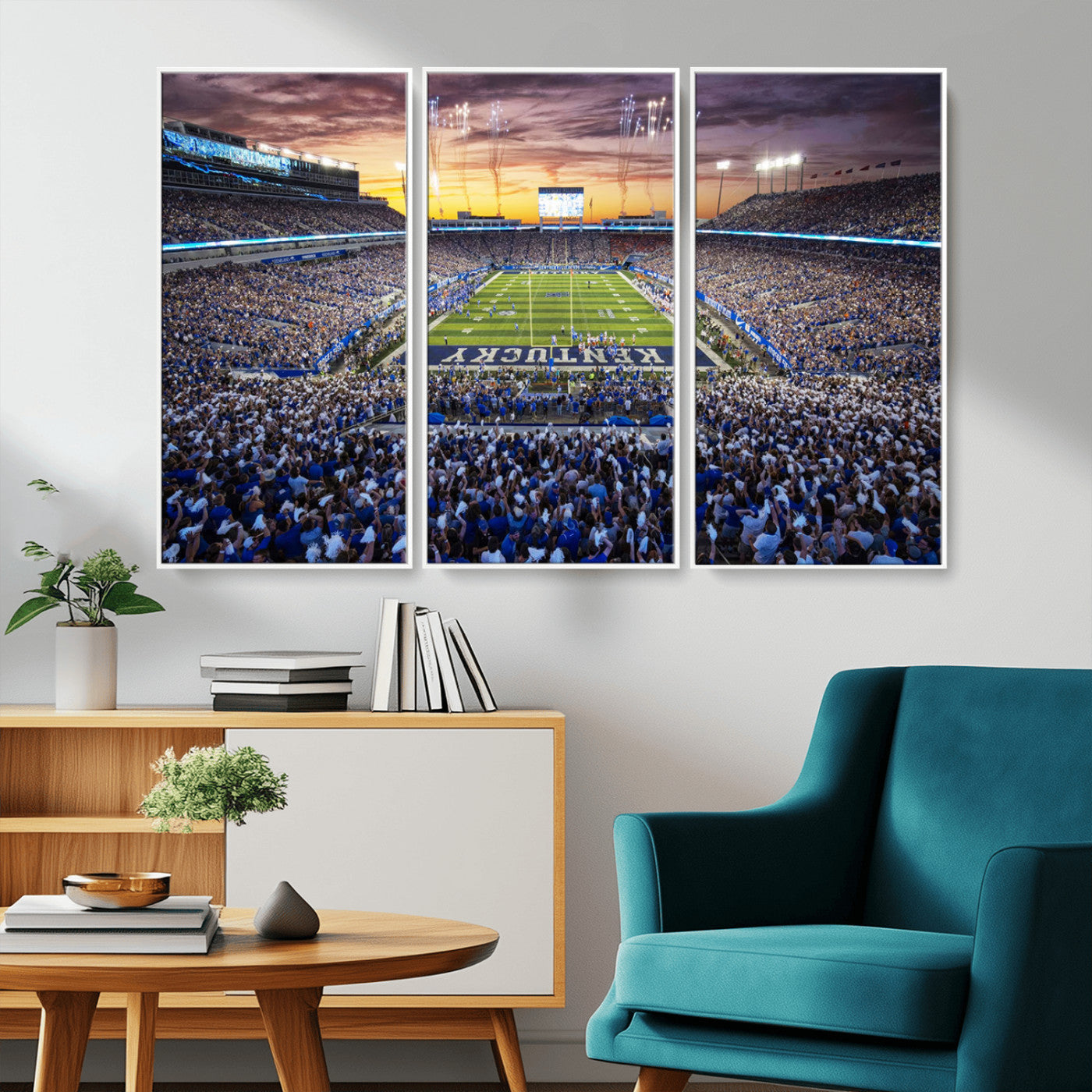 78524-MGV-CV-36X24-Kroger Field Wall Art Print - Kentucky Stadium Wall Art Print - Sunset Football Stadium Wall Decor -