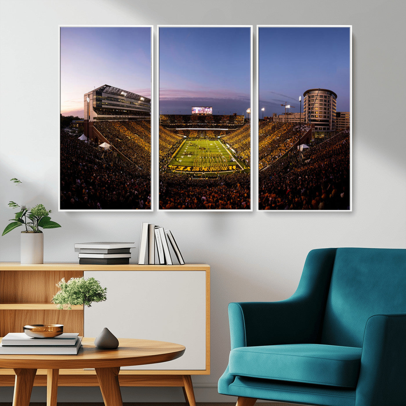 82557-MGV-CV-36X24-Iowa Hawkeyes Kinnick Stadium Wall Art Canvas Print, Framed Iowa Hawkeyes Kinnick Stadium Canvas