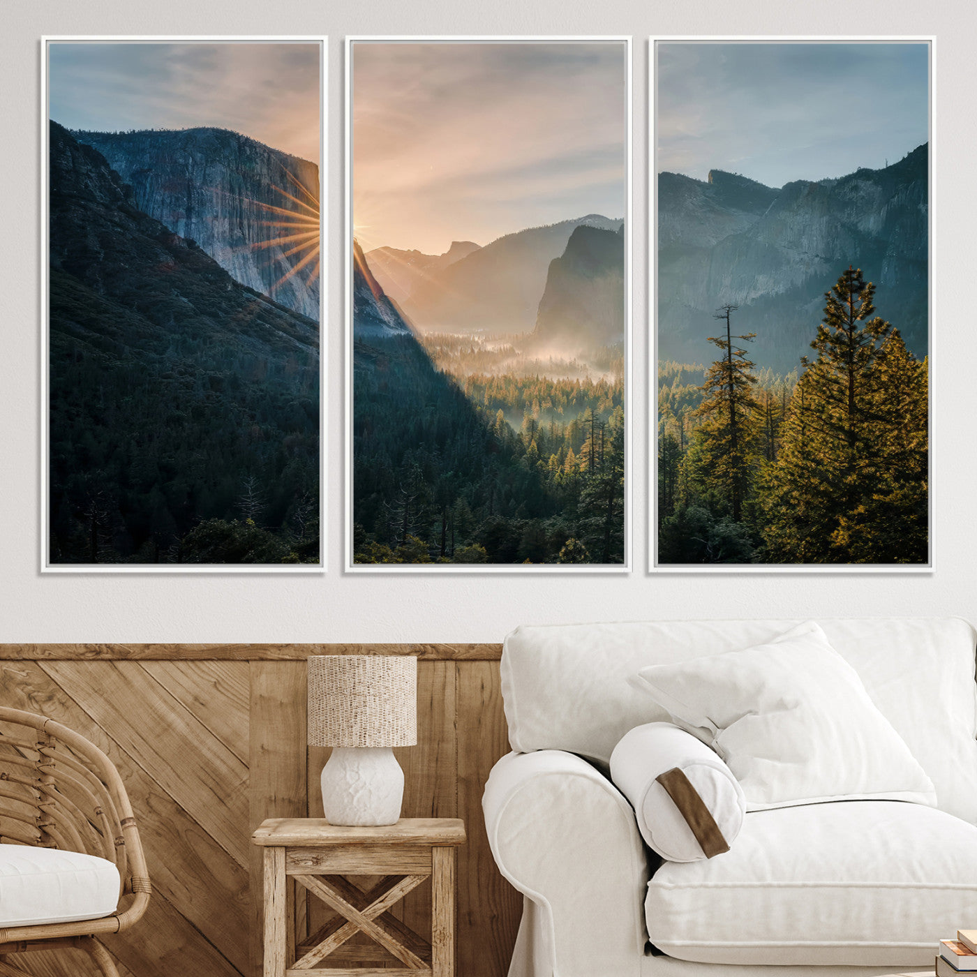 51605481-MGV-CV-36X24-Yosemite Valley Wall Art Canvas Print – Framed Mountain Landscape National Park Scenic Nature Artwork for Home Office