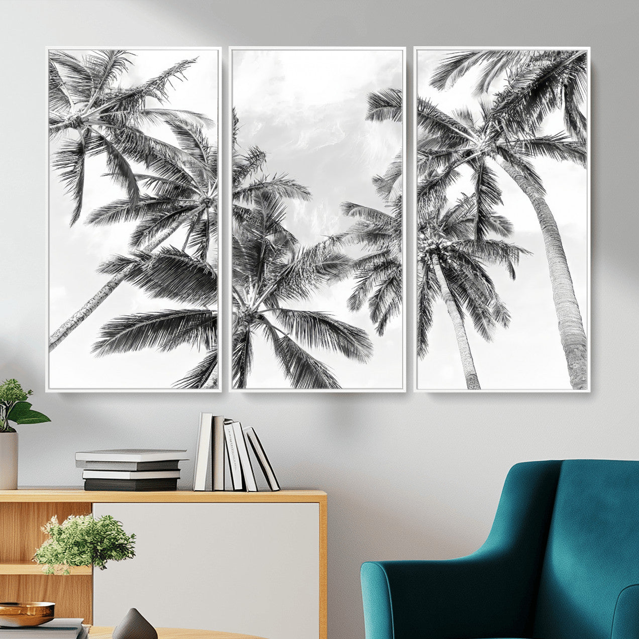 62113786-MGV-CV-36X24 - Palm Trees Wall Art – Tropical Breeze Canvas Print, Vacation Island Silhouette, Coastal Calm and Summer Paradise for Living Room or Beach House Decor