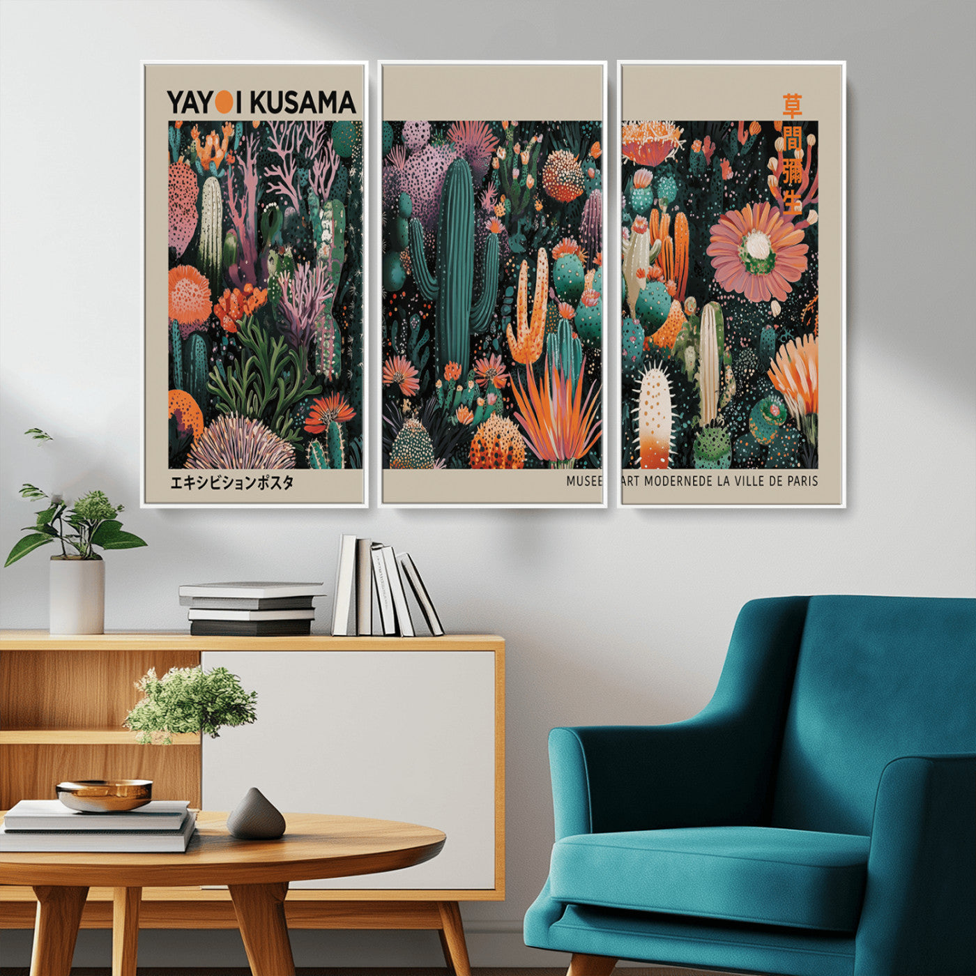 20505520-MGV-CV-36X24-Yayoi Kusama Art Print Canvas – Abstract Mount Fuji Japanese Wall Art Contemporary Modern Artwork for Home, Office