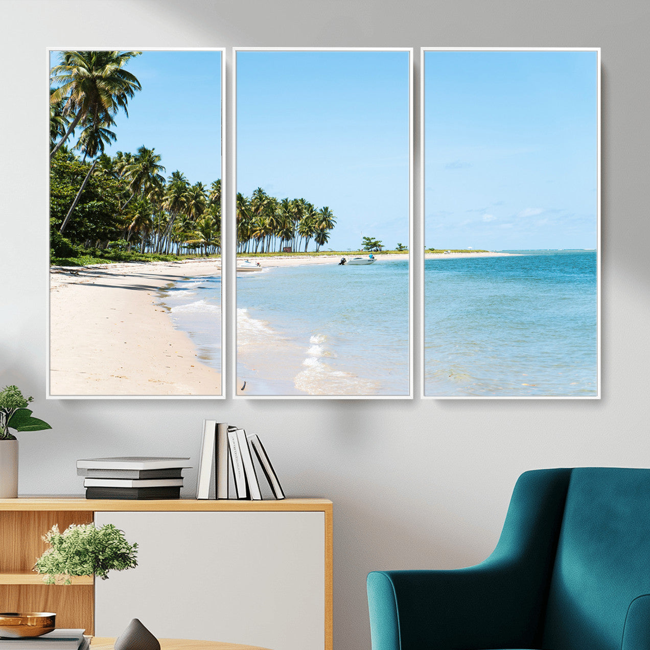 37858872-MGV-CV-36X24 - Palm Tree Paradise Coastal Wall Art – Beach Scene and Ocean Breeze Canvas Print Tranquil Tropical Shore Decor for Living Room, Bedroom or Office
