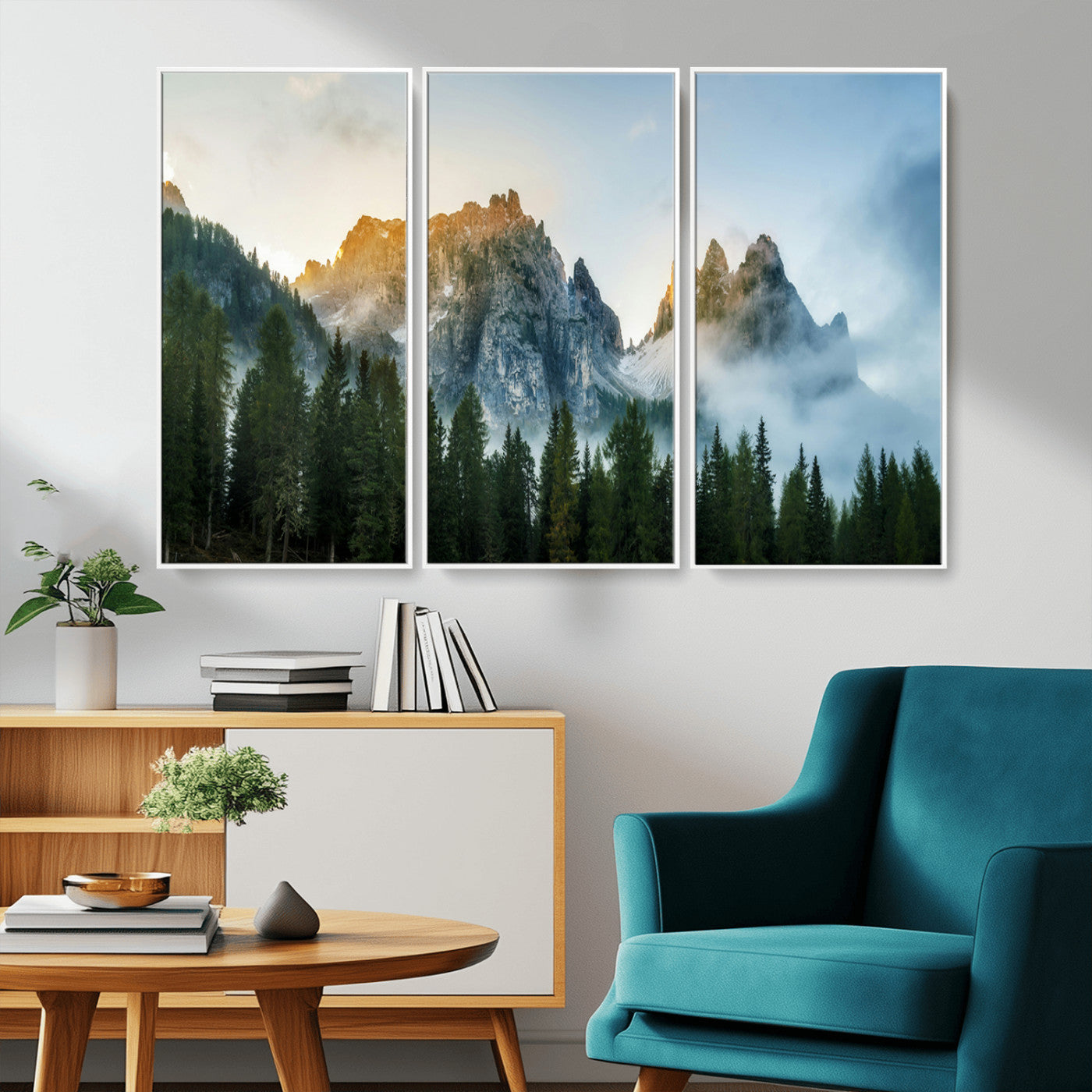 21145440-MGV-CV-36X24-Wilderness Wall Art Canvas Print – Misty Forest Nature Landscape Photography Rustic Scenic Artwork for Home, Office