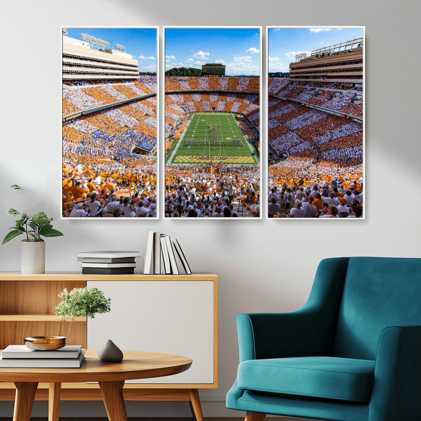 77097951-MGV-CV-48X32-3P-Tennessee Neyland Stadium Wall Art, Sports Arena Canvas Print, Panoramic Stadium Artwork for Home, Office