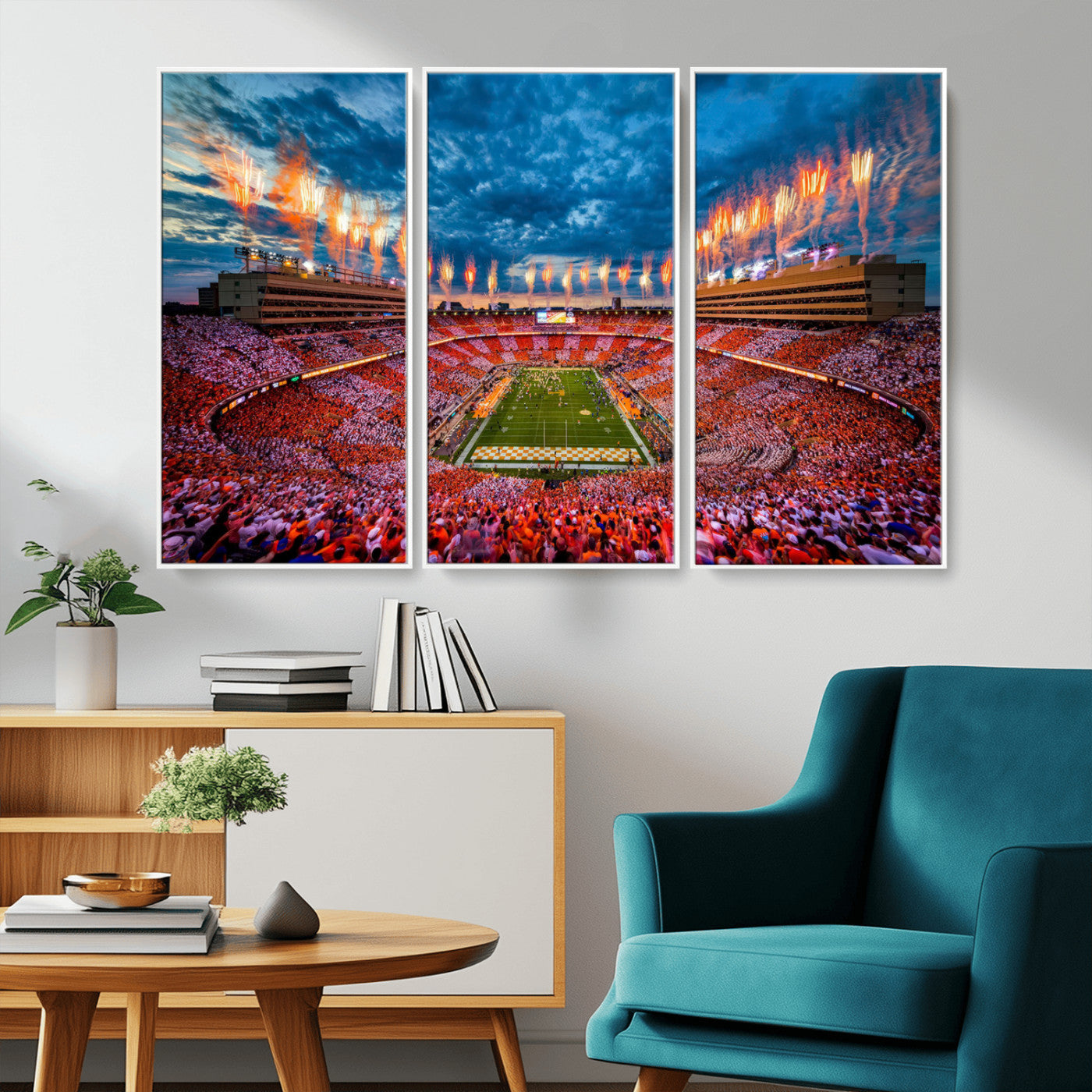 94266219-MGV-CV-36X24-Tennessee Neyland Stadium Wall Art, Sports Arena Canvas Print, Panoramic Stadium Artwork for Home, Office