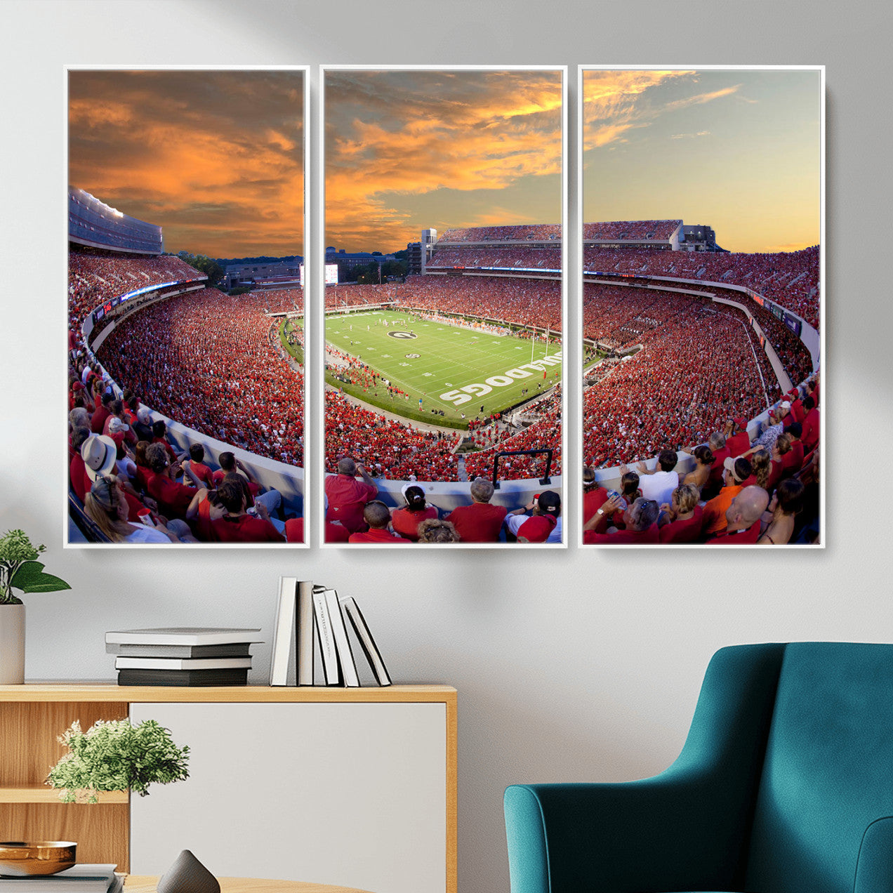 73680988-MGV-FC-48X32-3P - Dooley Stadium Wall Art, Sports Arena Canvas Print, Dooley Field Sanford Stadium Artwork for Home, Office