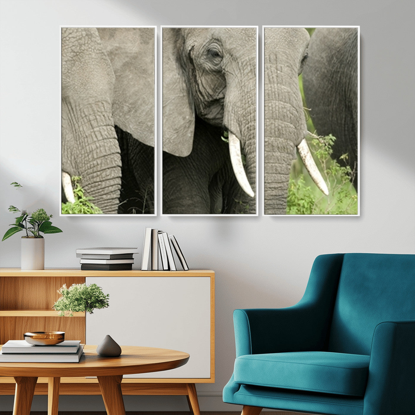 -Wild Elephant Wall Art Canvas Print