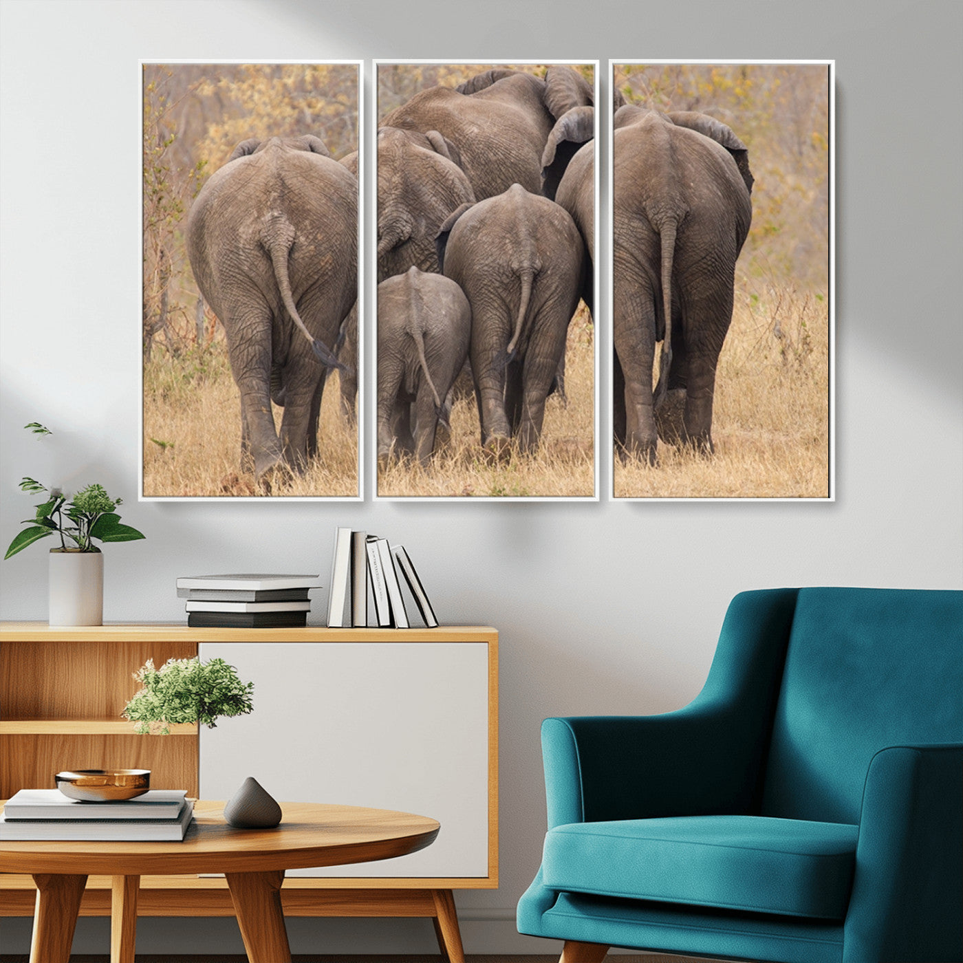 -Wild Elephant Wall Art Canvas Print