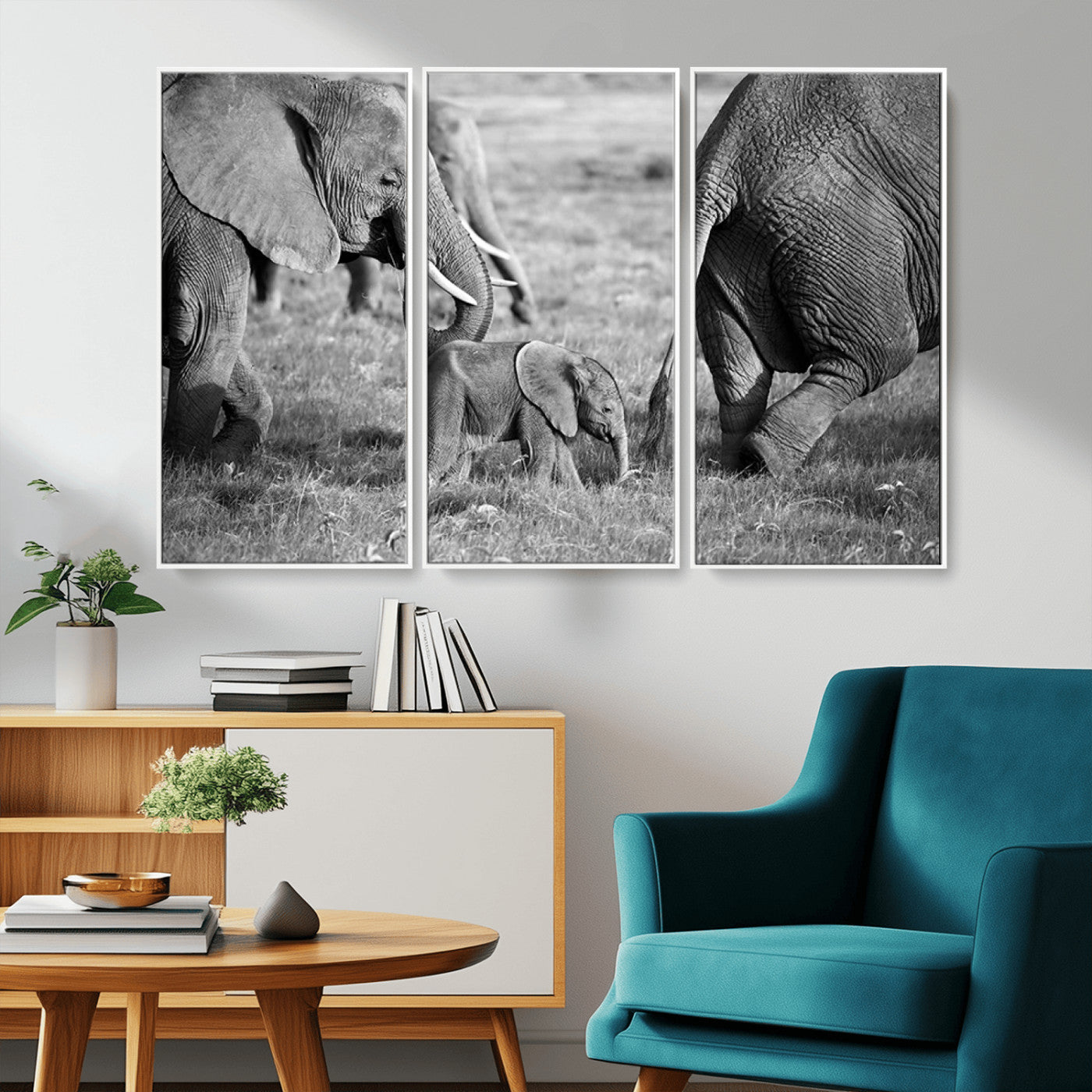 -Wild Elephant Wall Art Canvas Print