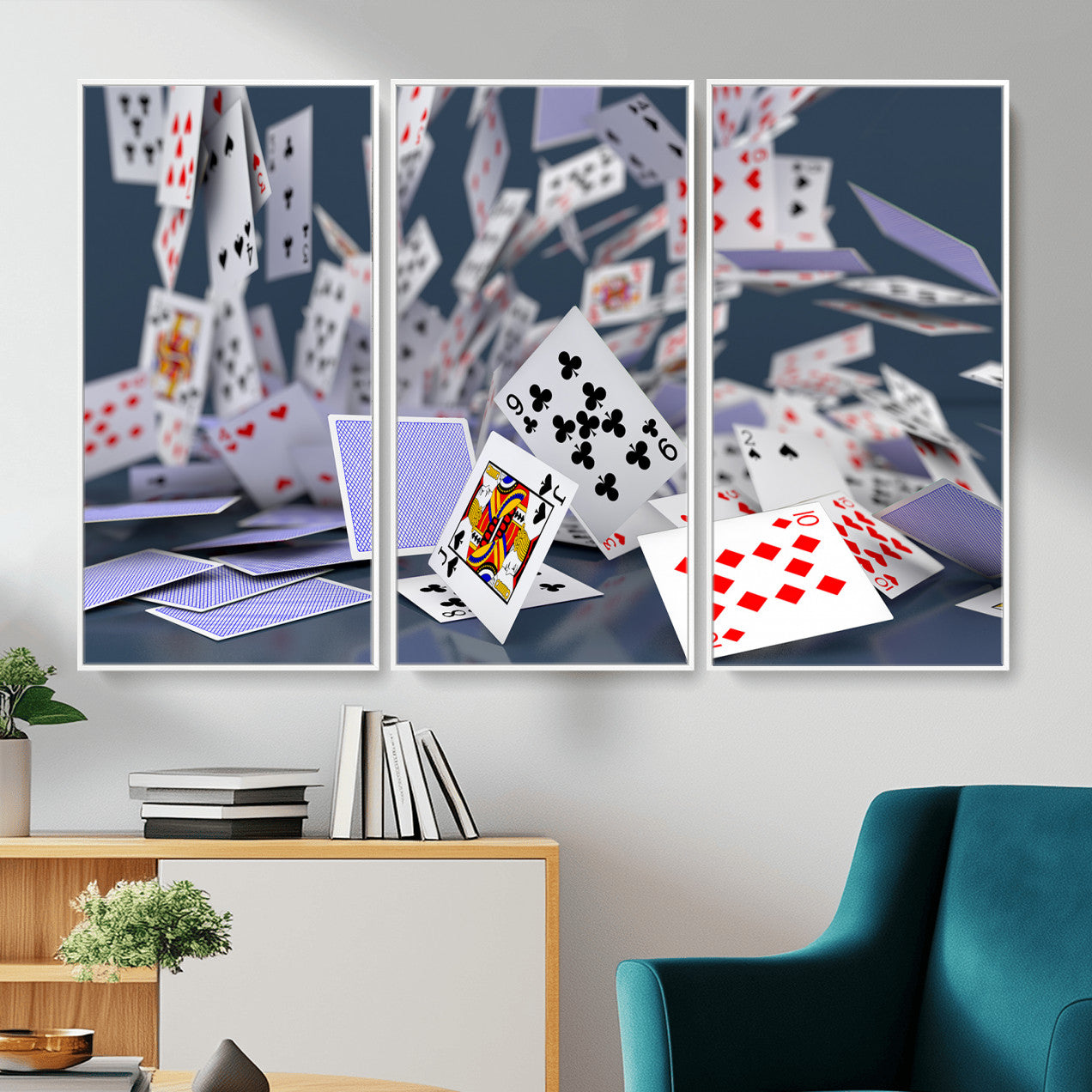 66392185-MGV-CV-36X24 - Playing Cards Canvas Wall Art | Casino Game Room Decor, Poker Decor Art